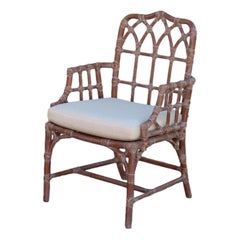 Set of Six McGuire Organic Modern Gothic Rattan Dining Chairs