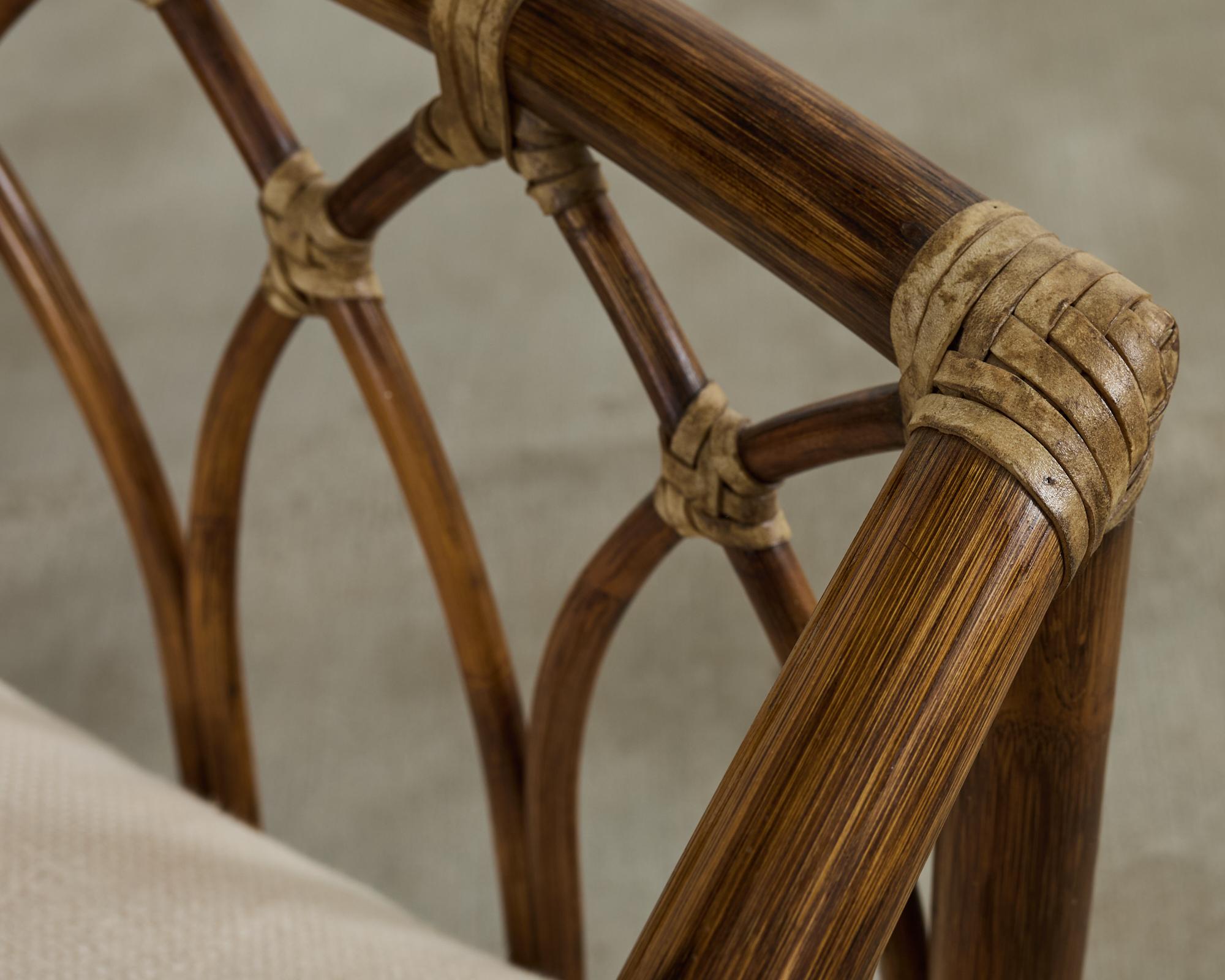 McGuire Organic Modern Rattan Cathedral Style Box Armchair 6