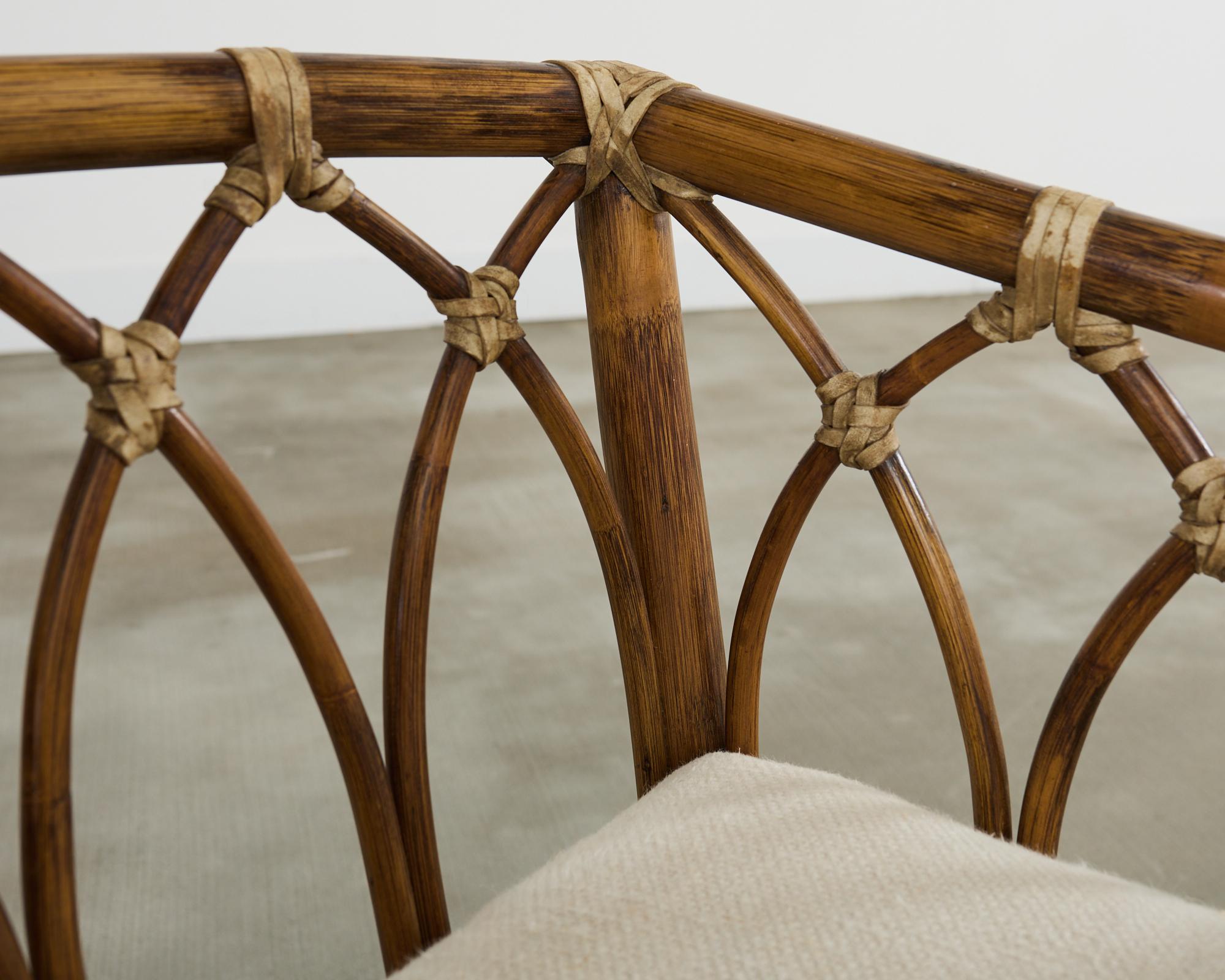 McGuire Organic Modern Rattan Cathedral Style Box Armchair 7