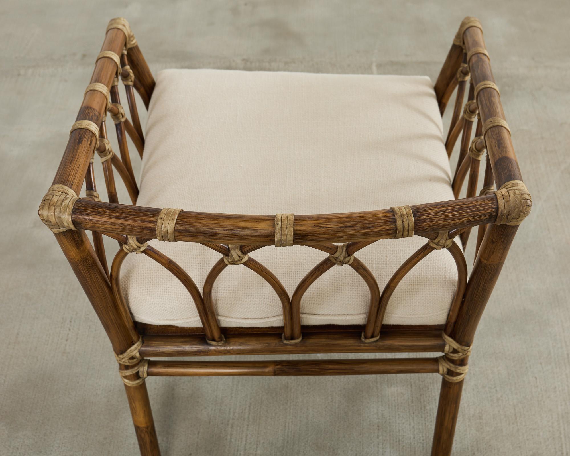 McGuire Organic Modern Rattan Cathedral Style Box Armchair 9