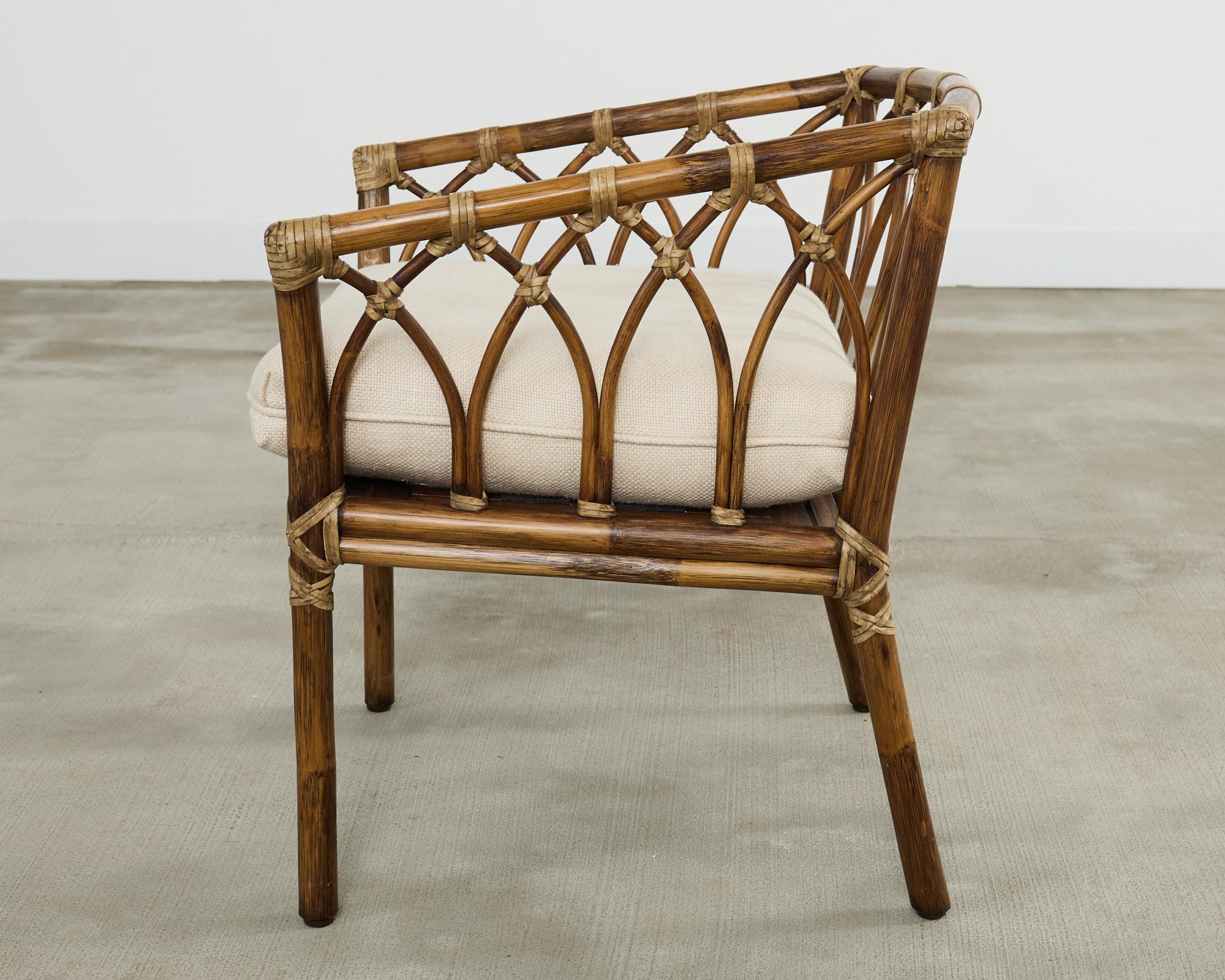 McGuire Organic Modern Rattan Cathedral Style Box Armchair 10