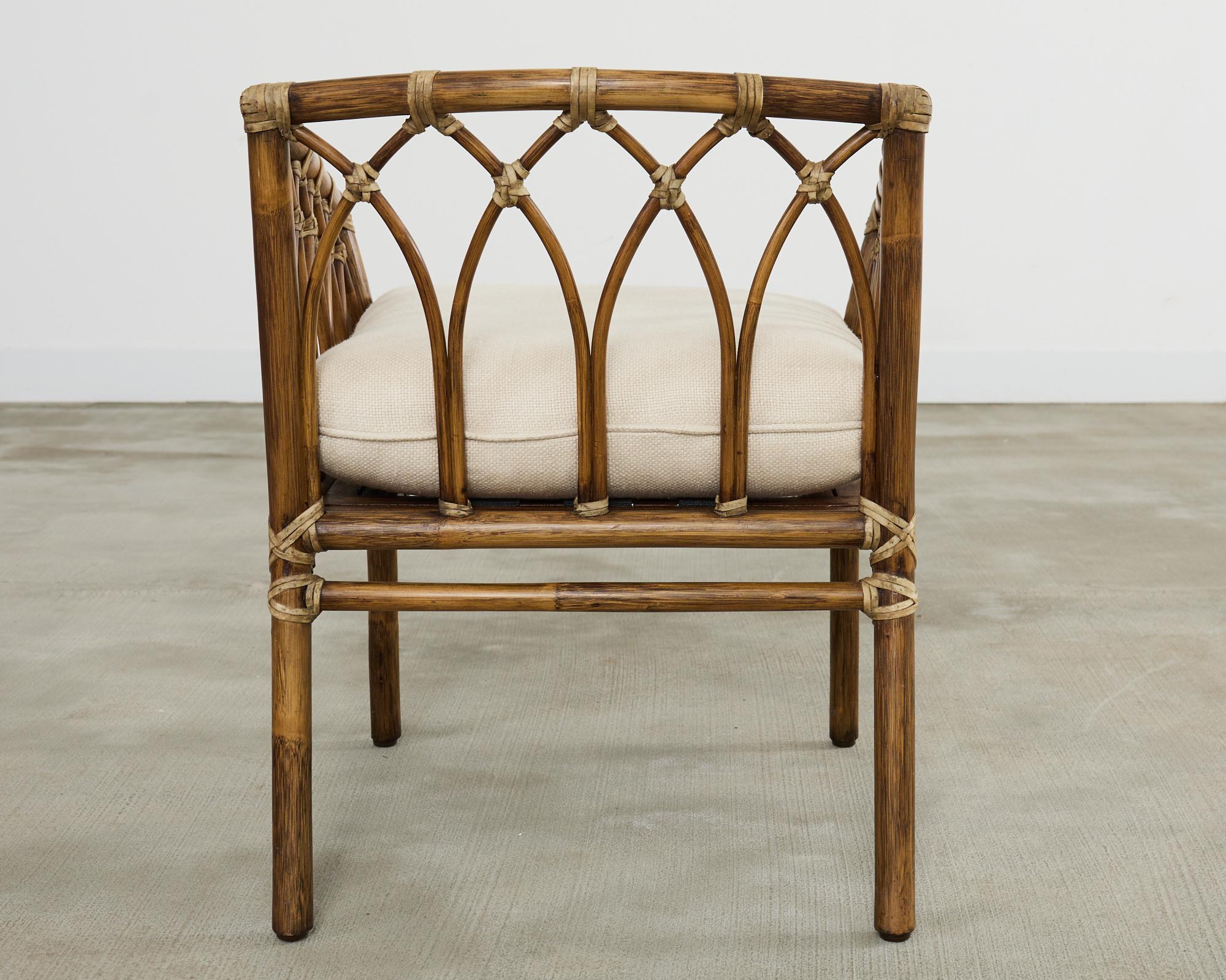 McGuire Organic Modern Rattan Cathedral Style Box Armchair 11
