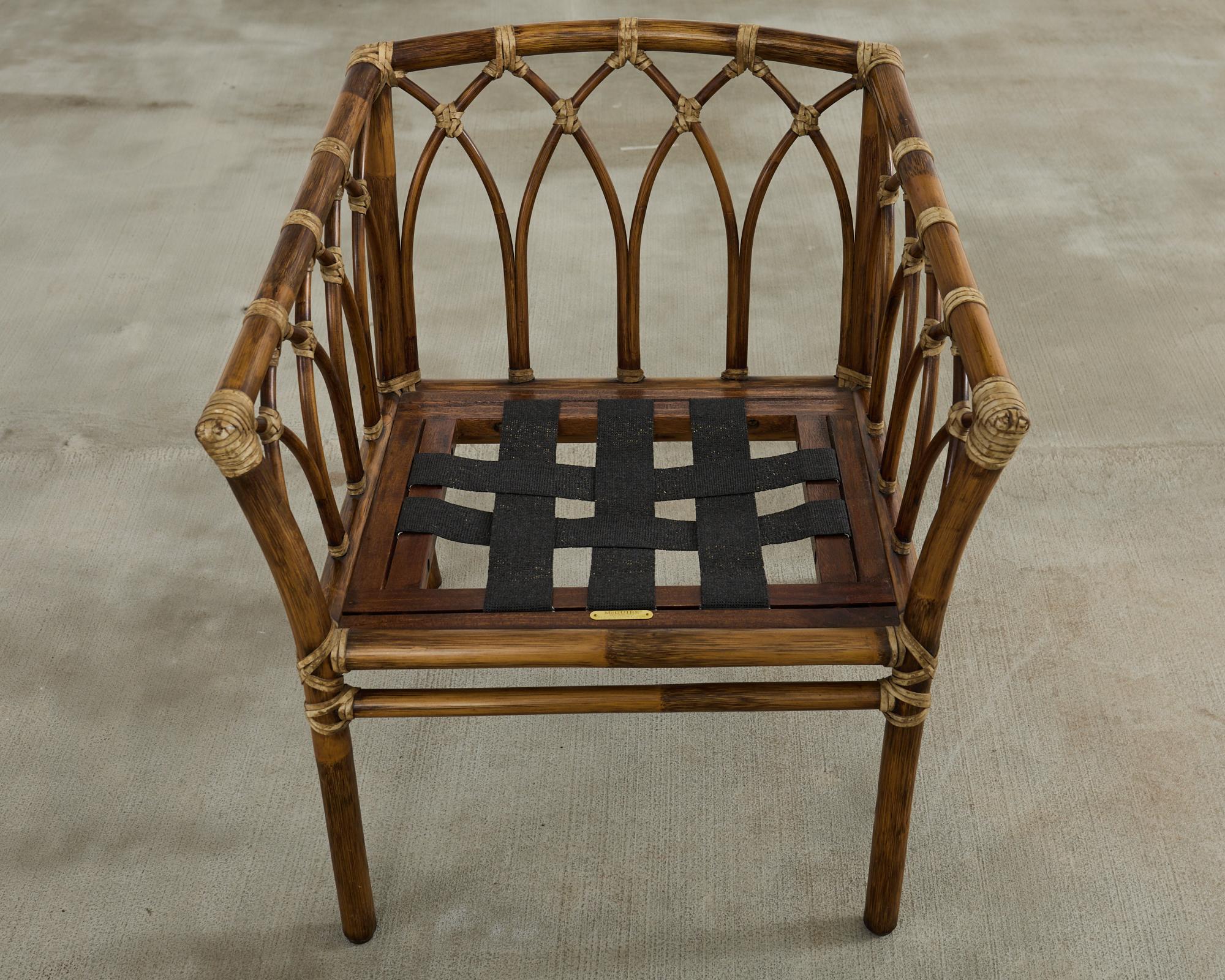 McGuire Organic Modern Rattan Cathedral Style Box Armchair 2