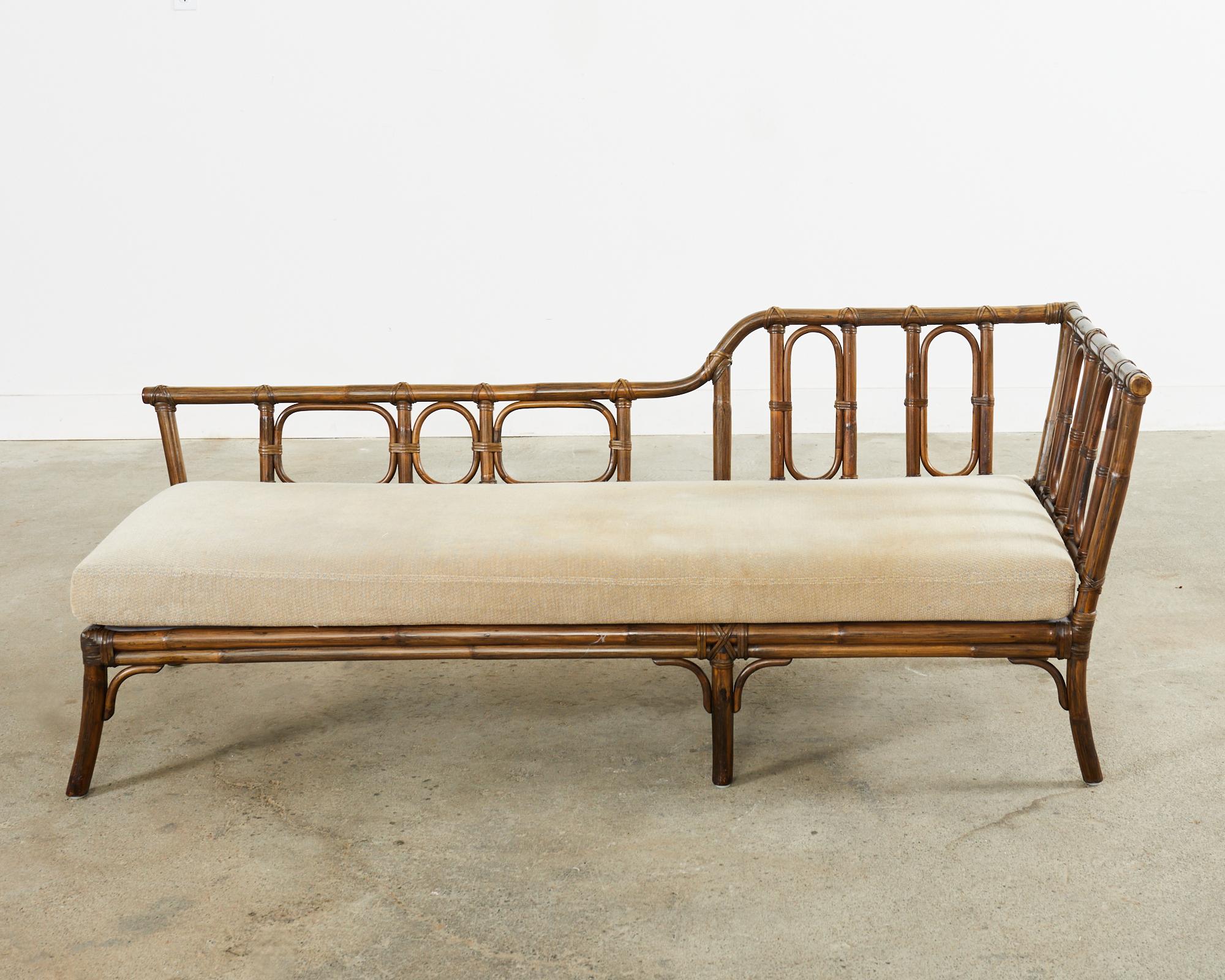 McGuire Organic Modern Rattan Chaise Longue Daybed 4