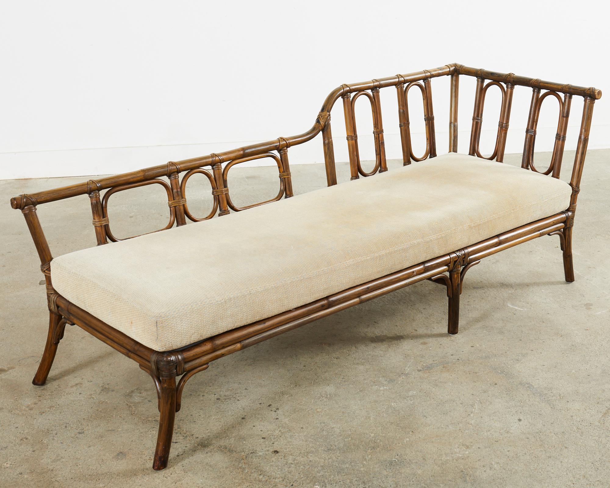 McGuire Organic Modern Rattan Chaise Longue Daybed 8