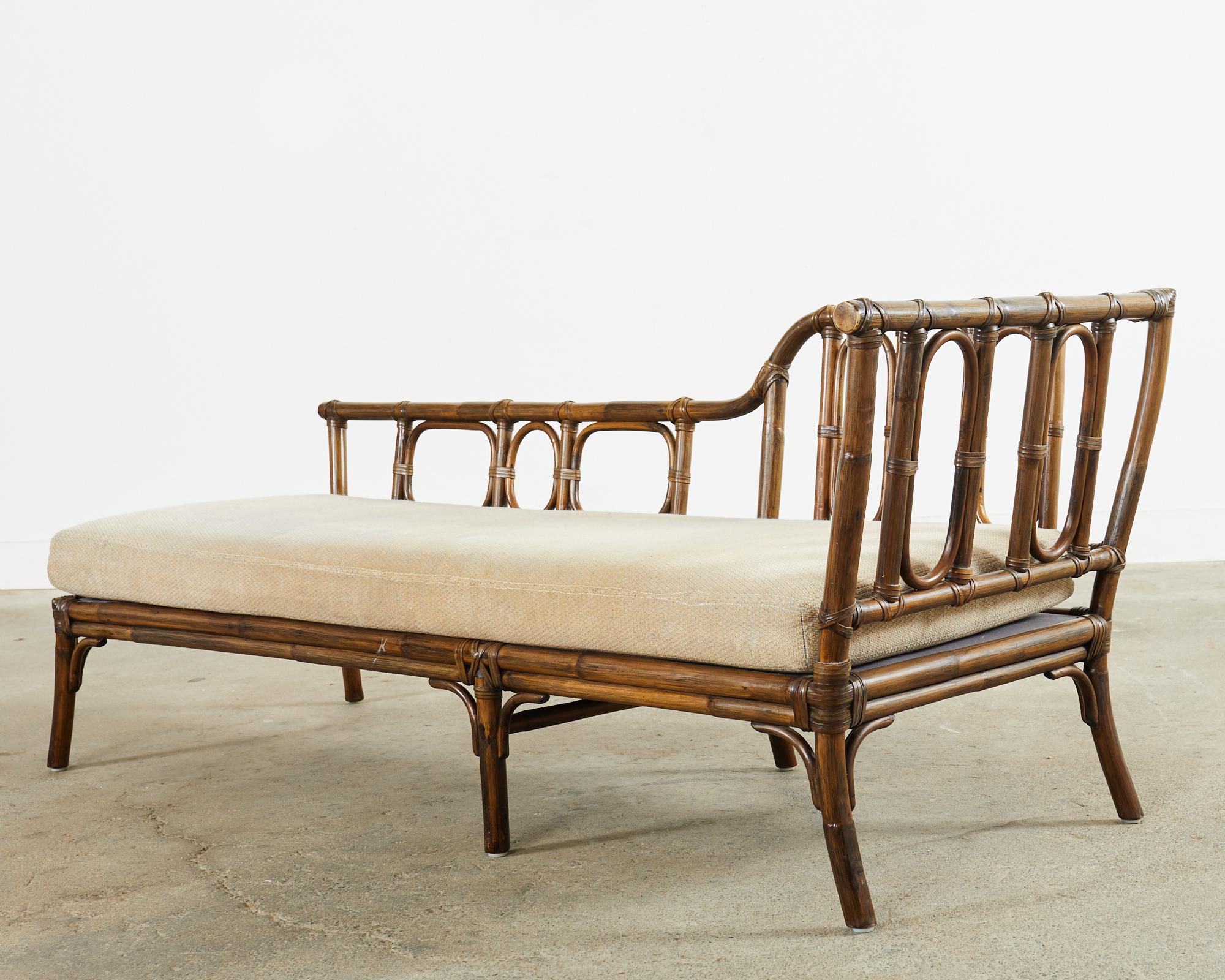 McGuire Organic Modern Rattan Chaise Longue Daybed In Good Condition In Rio Vista, CA
