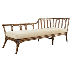 Vintage McGuire Organic Modern Rattan Chaise Longue Daybed