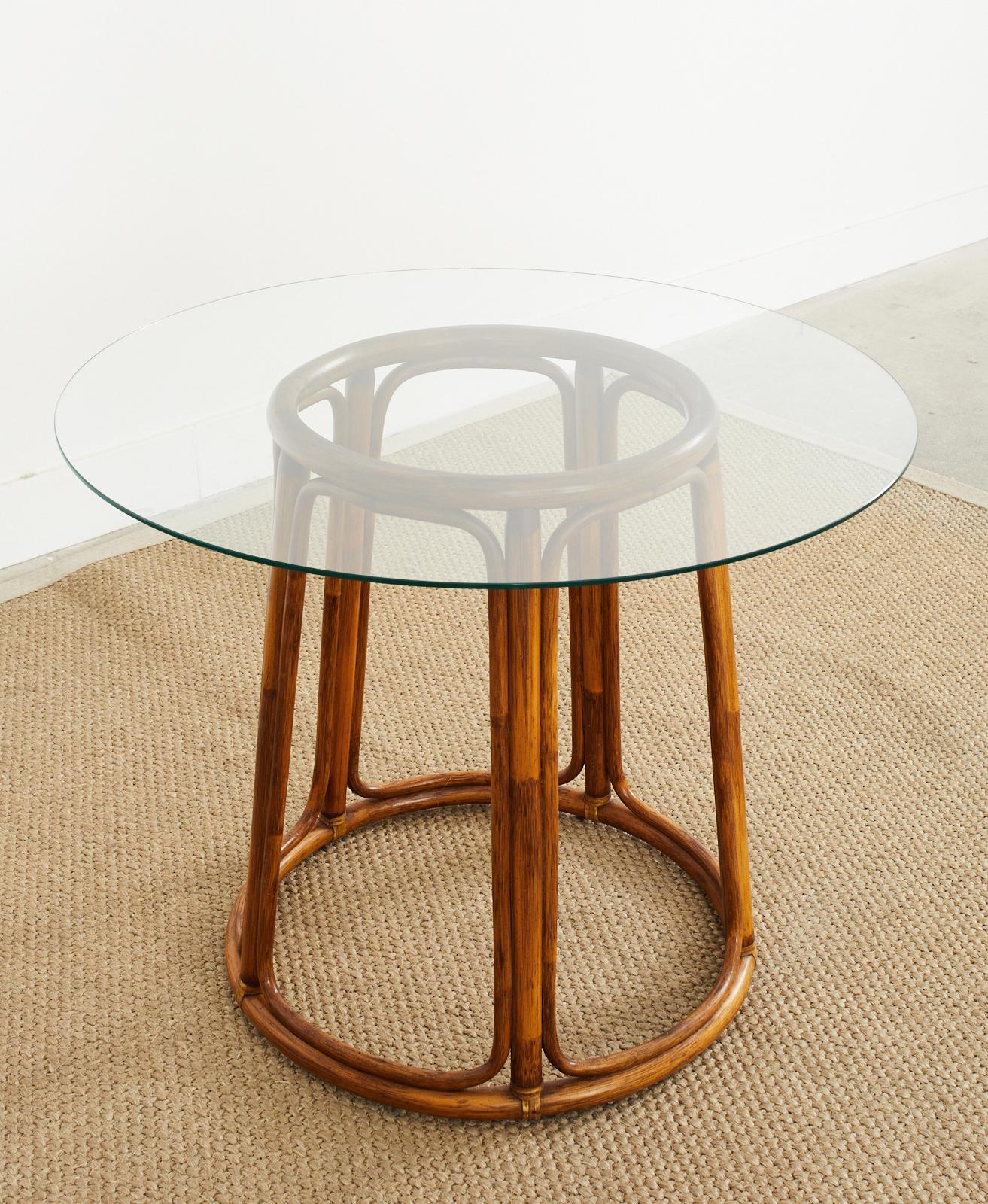 McGuire Organic Modern Rattan Dining or Center Table In Good Condition In Rio Vista, CA
