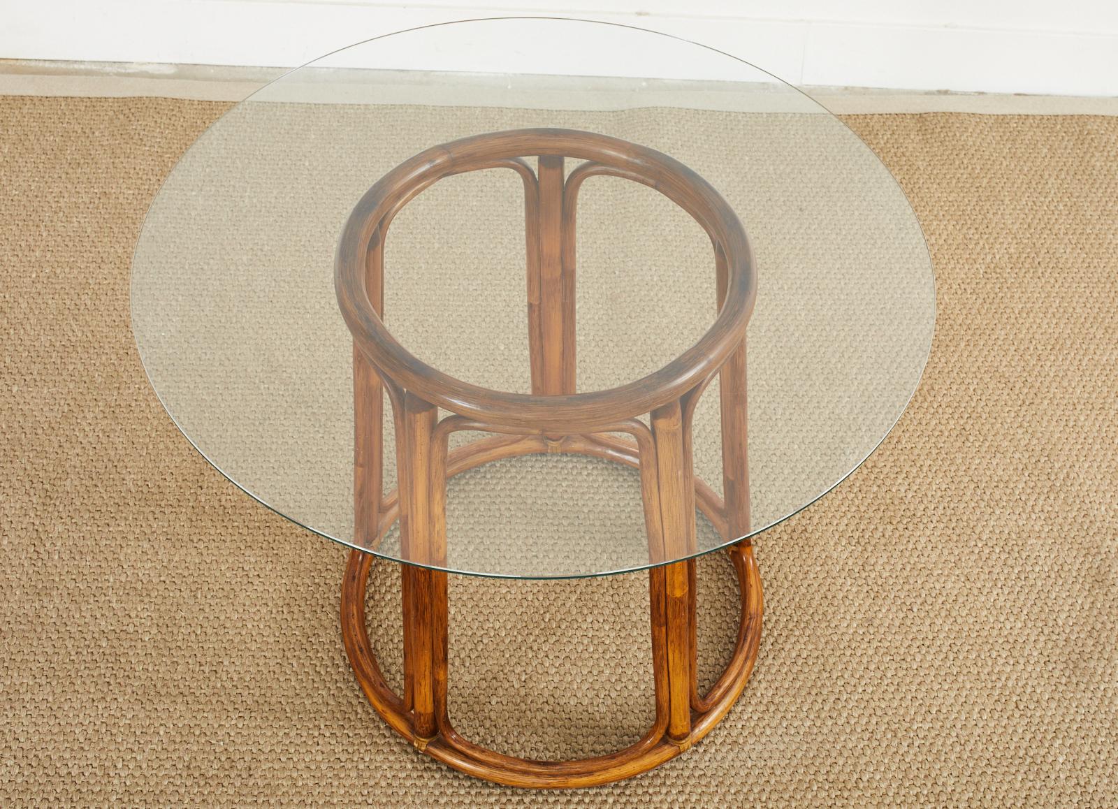 20th Century McGuire Organic Modern Rattan Dining or Center Table