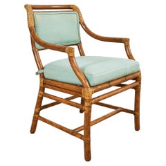 Vintage McGuire Organic Modern Rattan Library Armchair