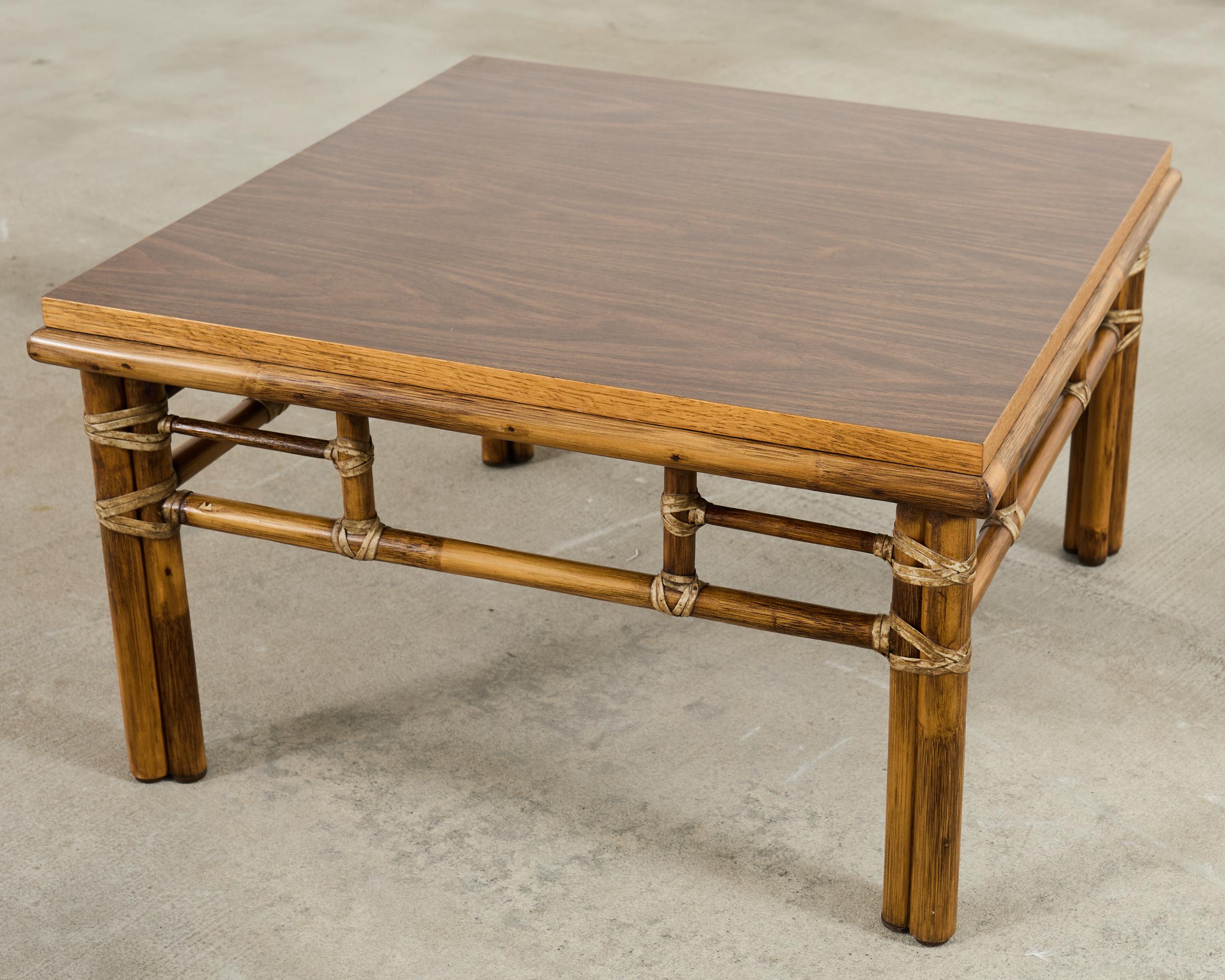 McGuire Organic Table basse cocktail moderne en rotin Oak Oak en vente 5