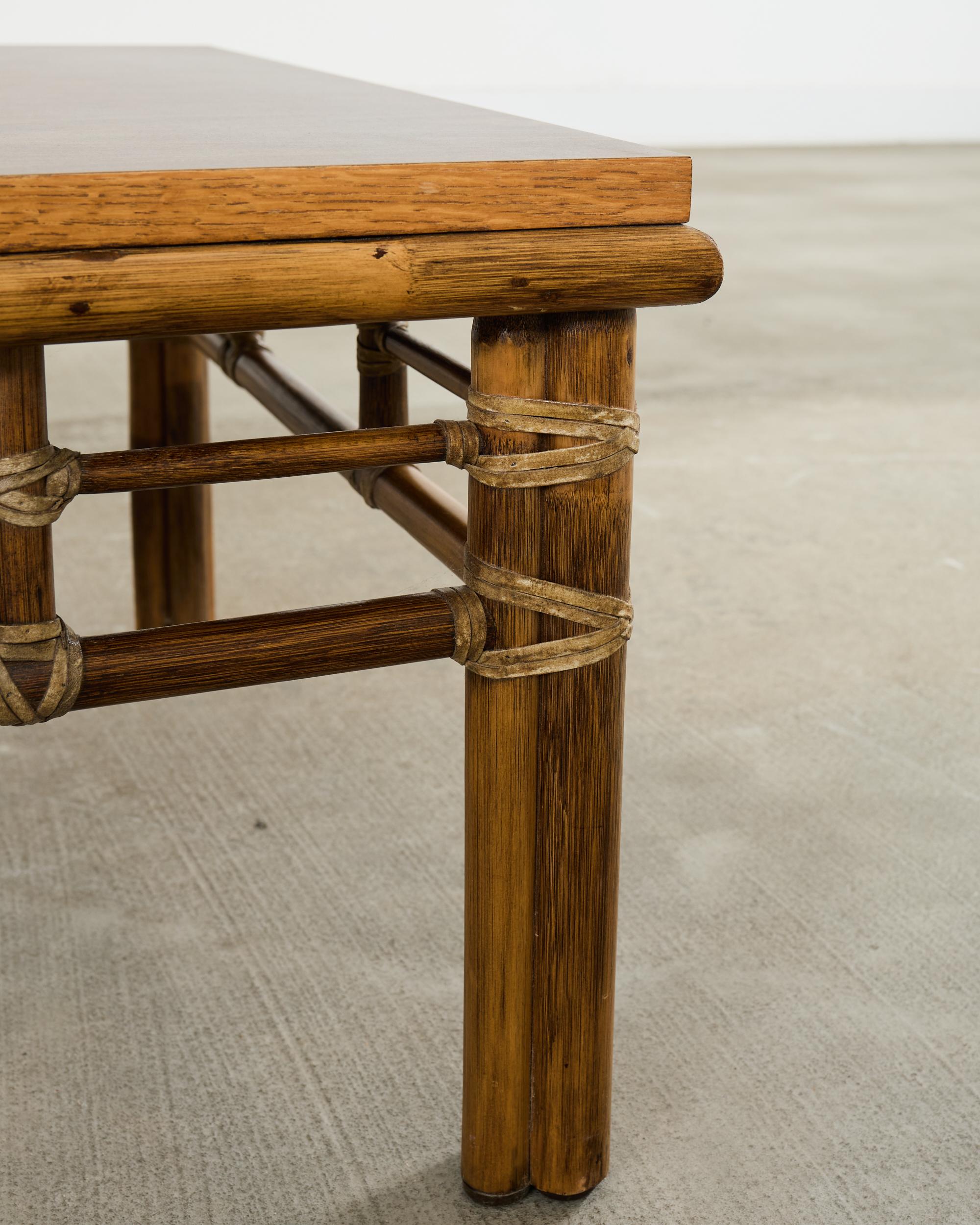 McGuire Organic Table basse cocktail moderne en rotin Oak Oak en vente 1