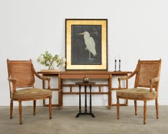 McGuire Organic Modern Rattan Oak Flip Top Desk or Console