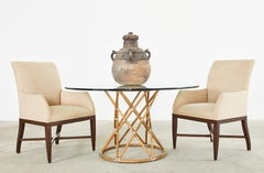 McGuire Organic Modern Rattan Pedestal Dining Table