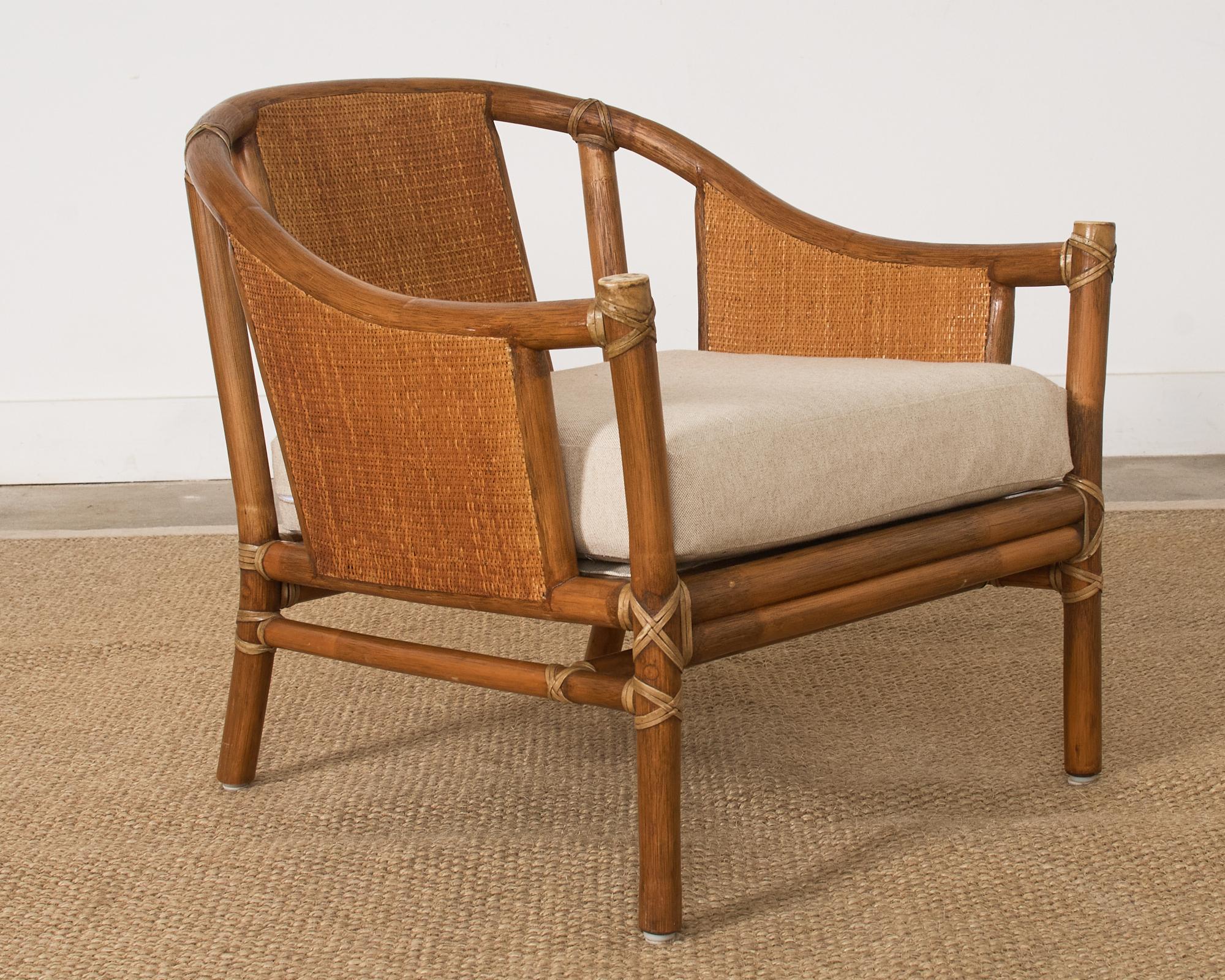McGuire Organic Modern Rattan Raffia Lounge Chair For Sale 2