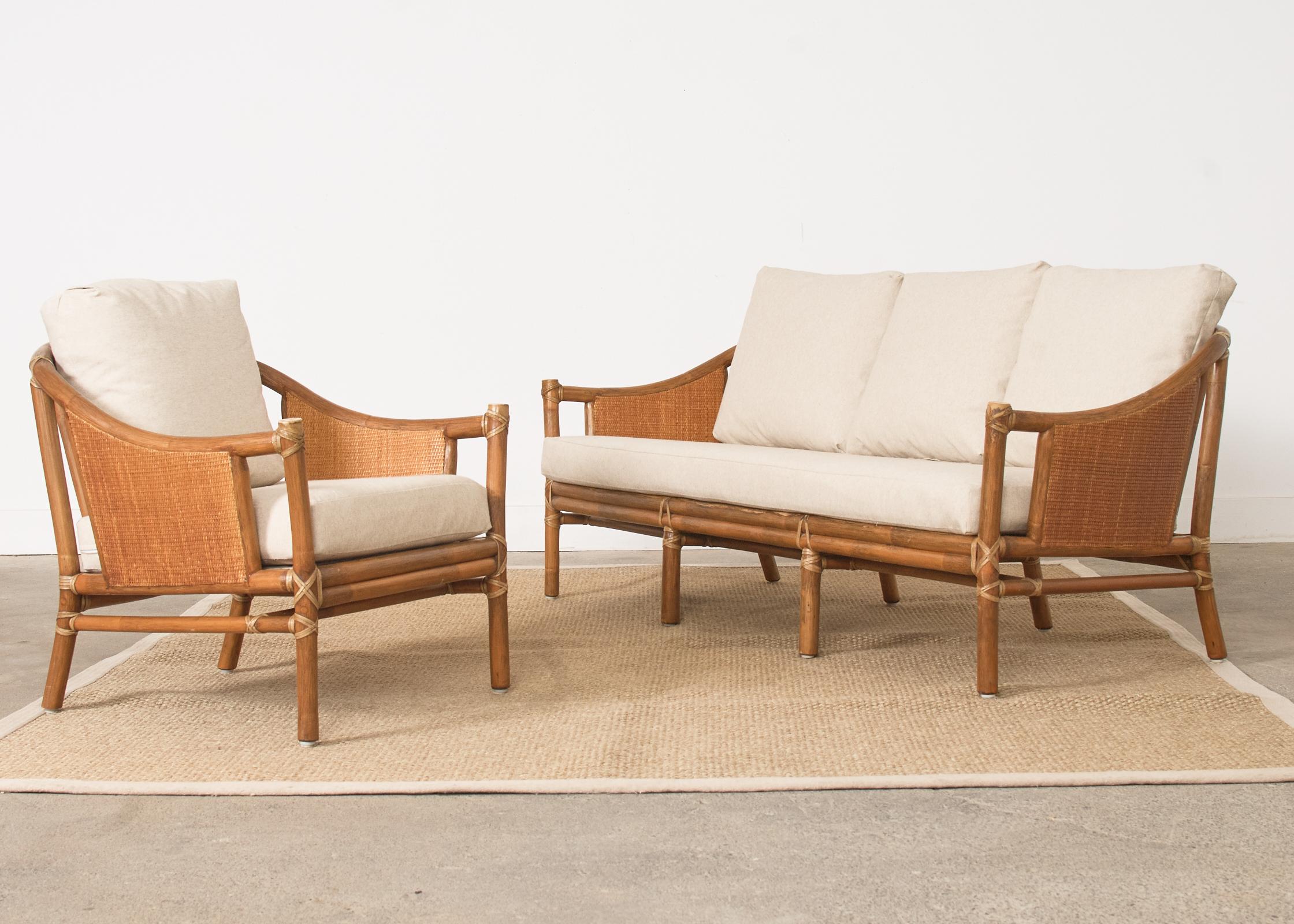 McGuire Organic Modern Rattan Raffia Lounge Chair For Sale 10