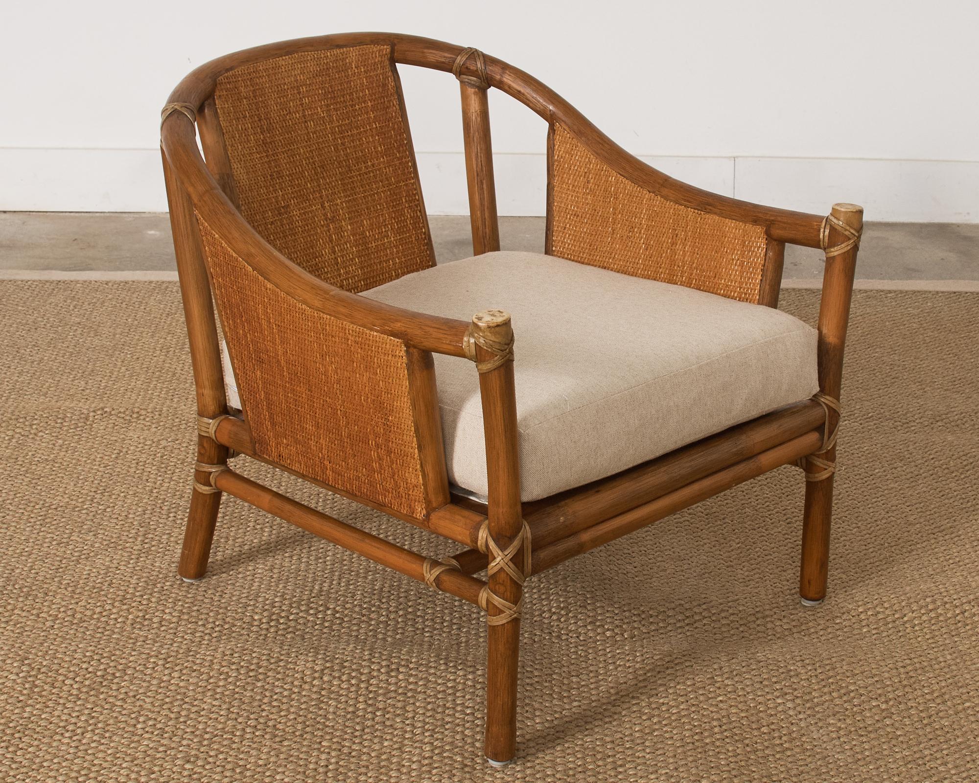 Américain The Modernity Modernity Rattan Raffia Lounge Chair en vente