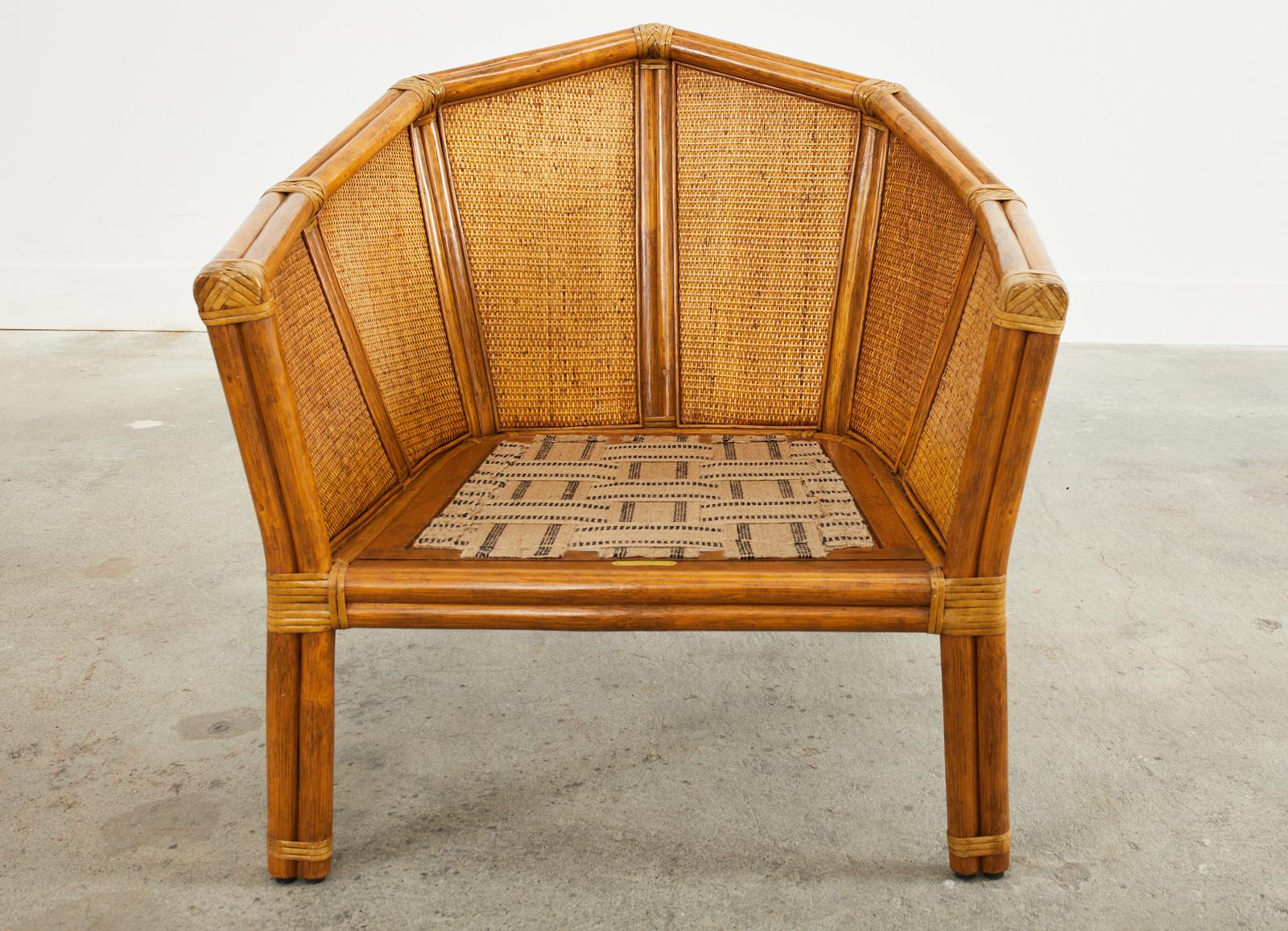 American McGuire Organic Modern Rattan Raffia Lounge Chair