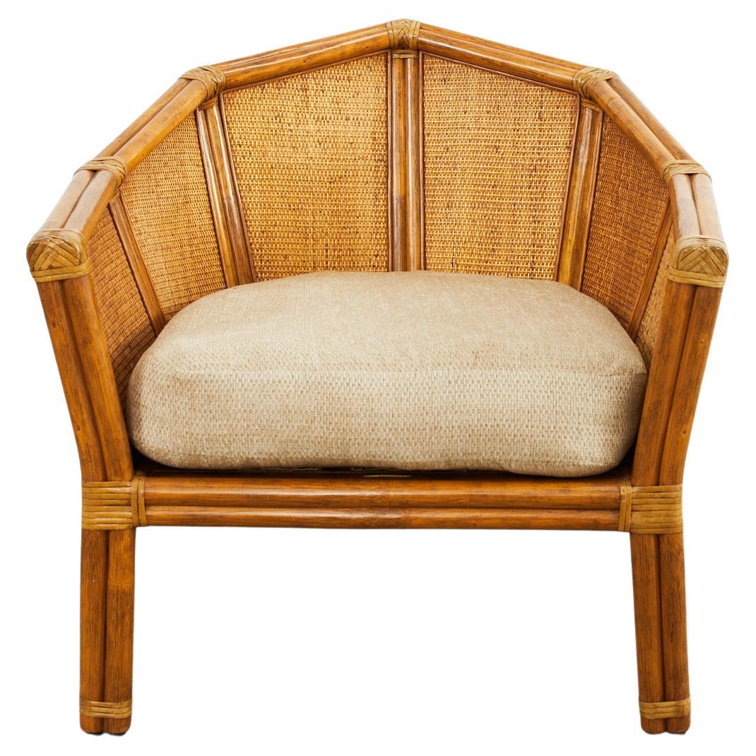 McGuire Organic Modern Rattan Raffia Lounge Chair