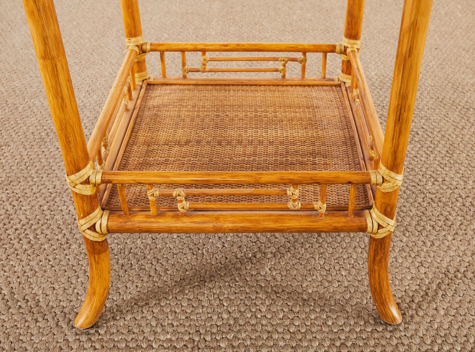 Hand-Crafted McGuire Organic Modern Rattan Raffia Occasional or Centre Table For Sale