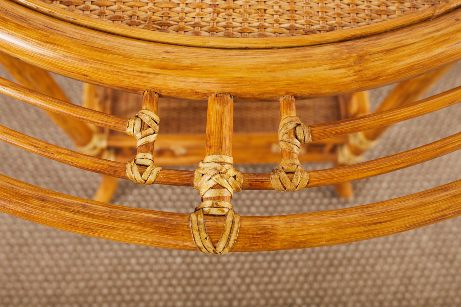 20th Century McGuire Organic Modern Rattan Raffia Occasional or Centre Table For Sale