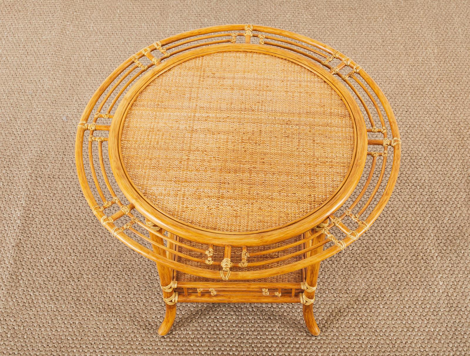 McGuire Organic Modern Rattan Raffia Occasional or Centre Table For Sale 1