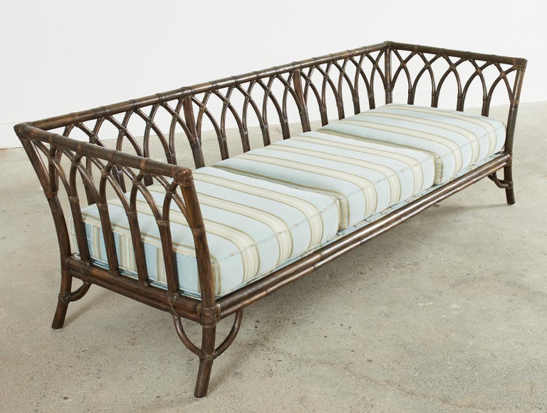 McGuire Organic Modern Rattan Cathedral Sofa or Daybed For Sale 2