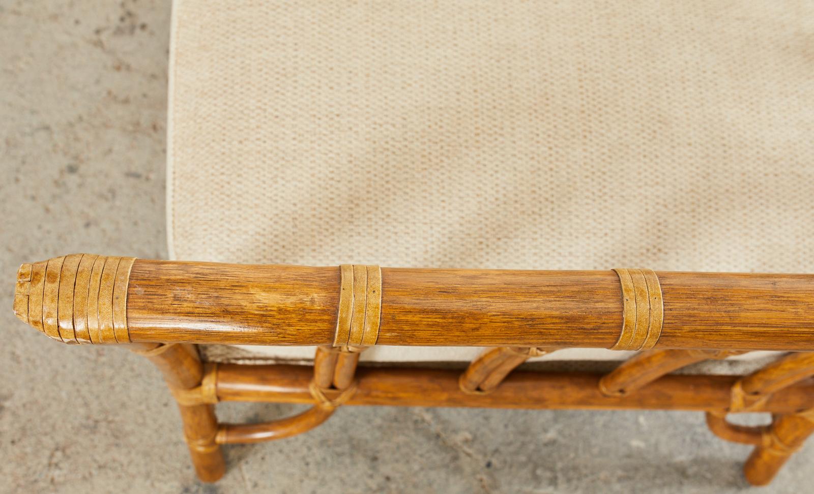 Leather McGuire Organic Modern Rattan Cathedral Sofa and Lounge Chair