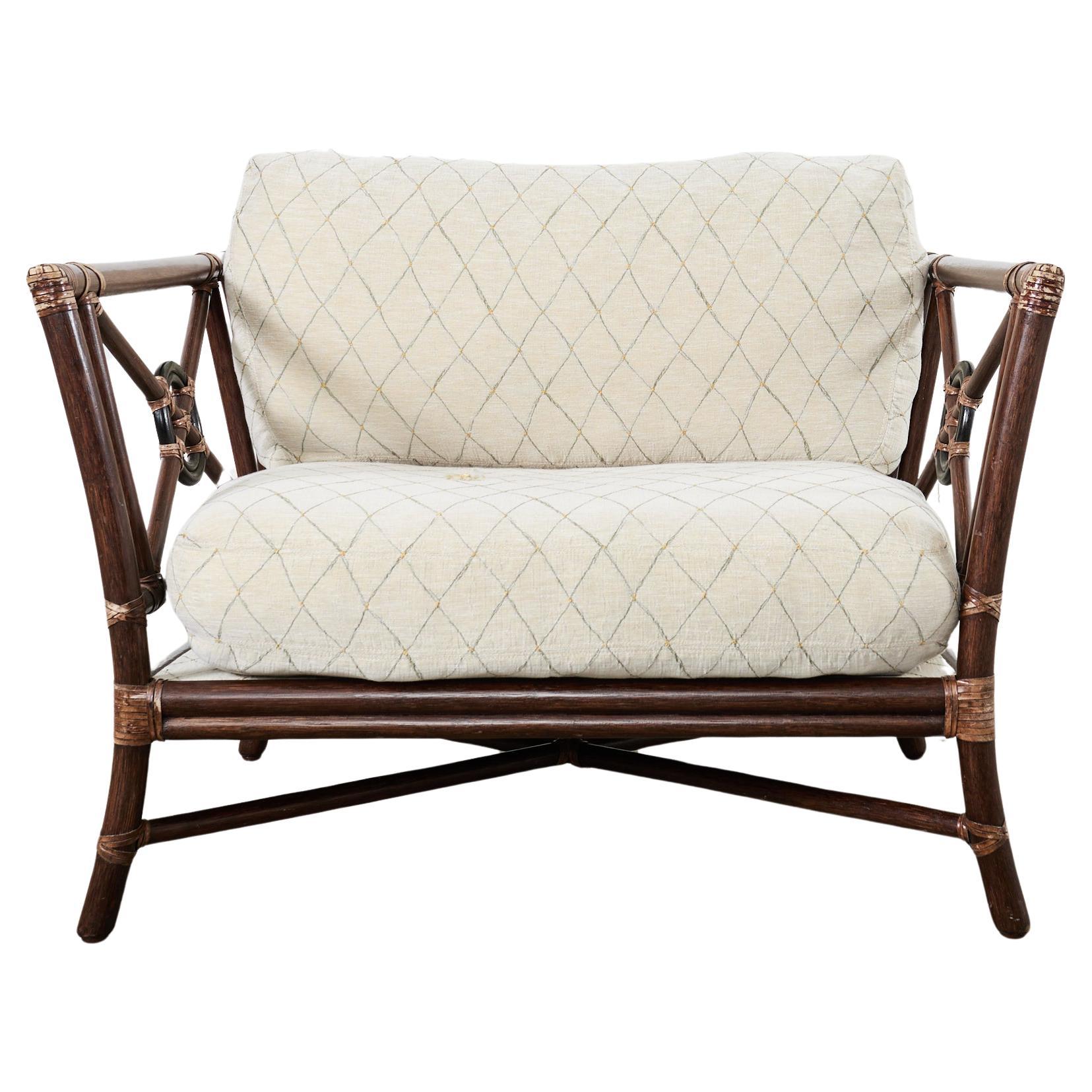 McGuire Organic Modern Rattan Target Design Lounge Chair For Sale 6