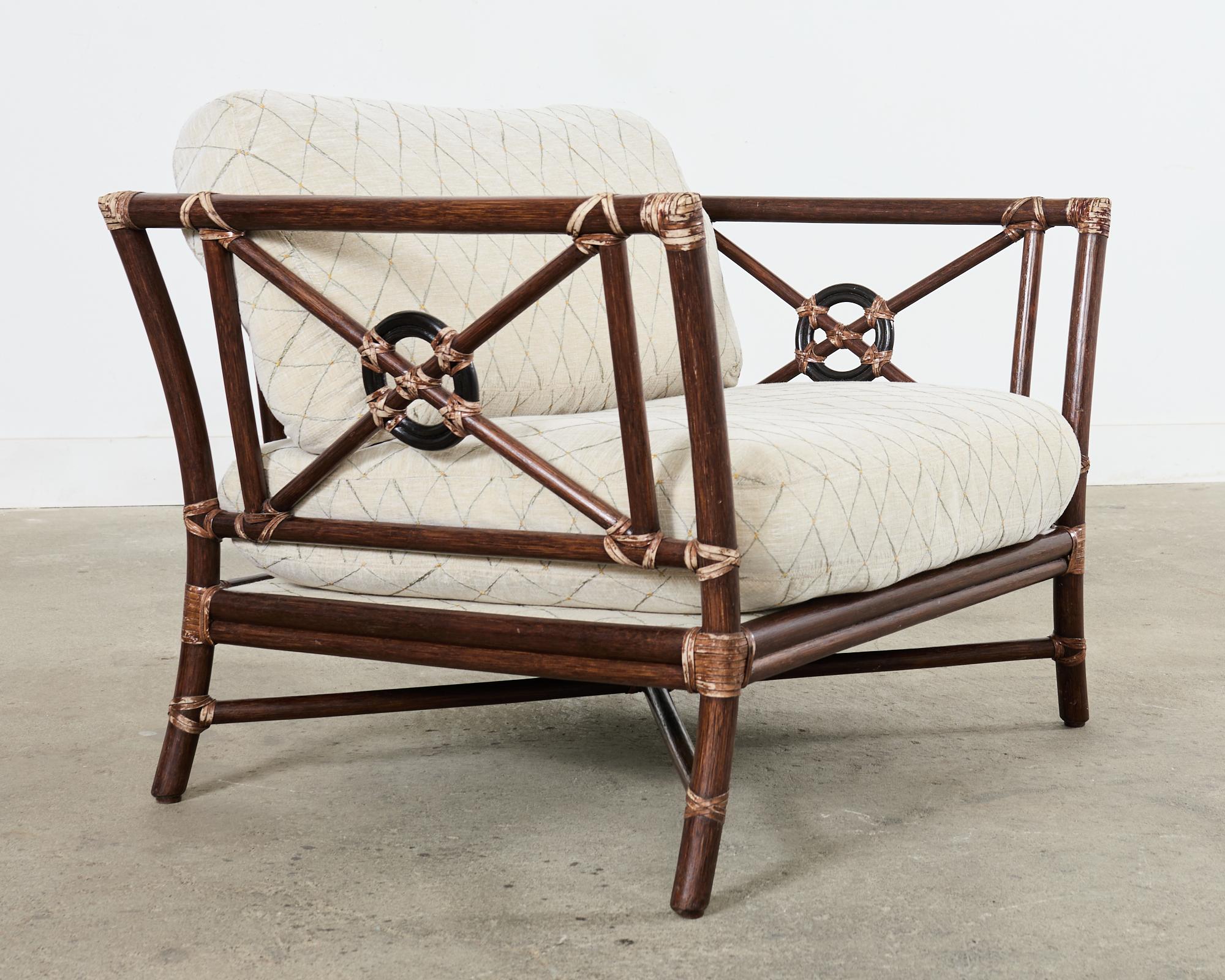 American McGuire Organic Modern Rattan Target Design Lounge Chair For Sale