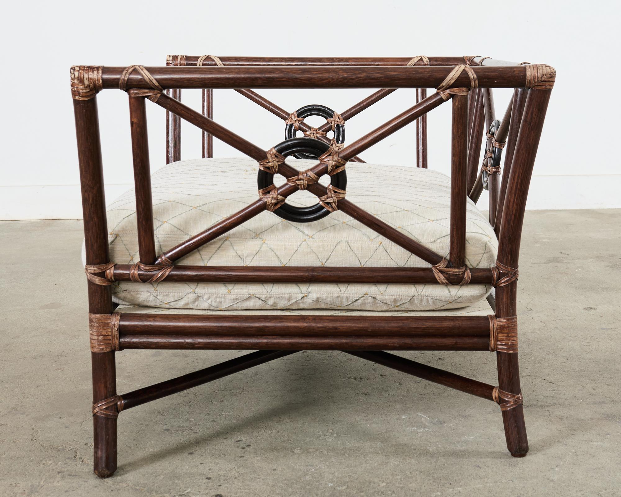 20th Century McGuire Organic Modern Rattan Target Design Lounge Chair For Sale