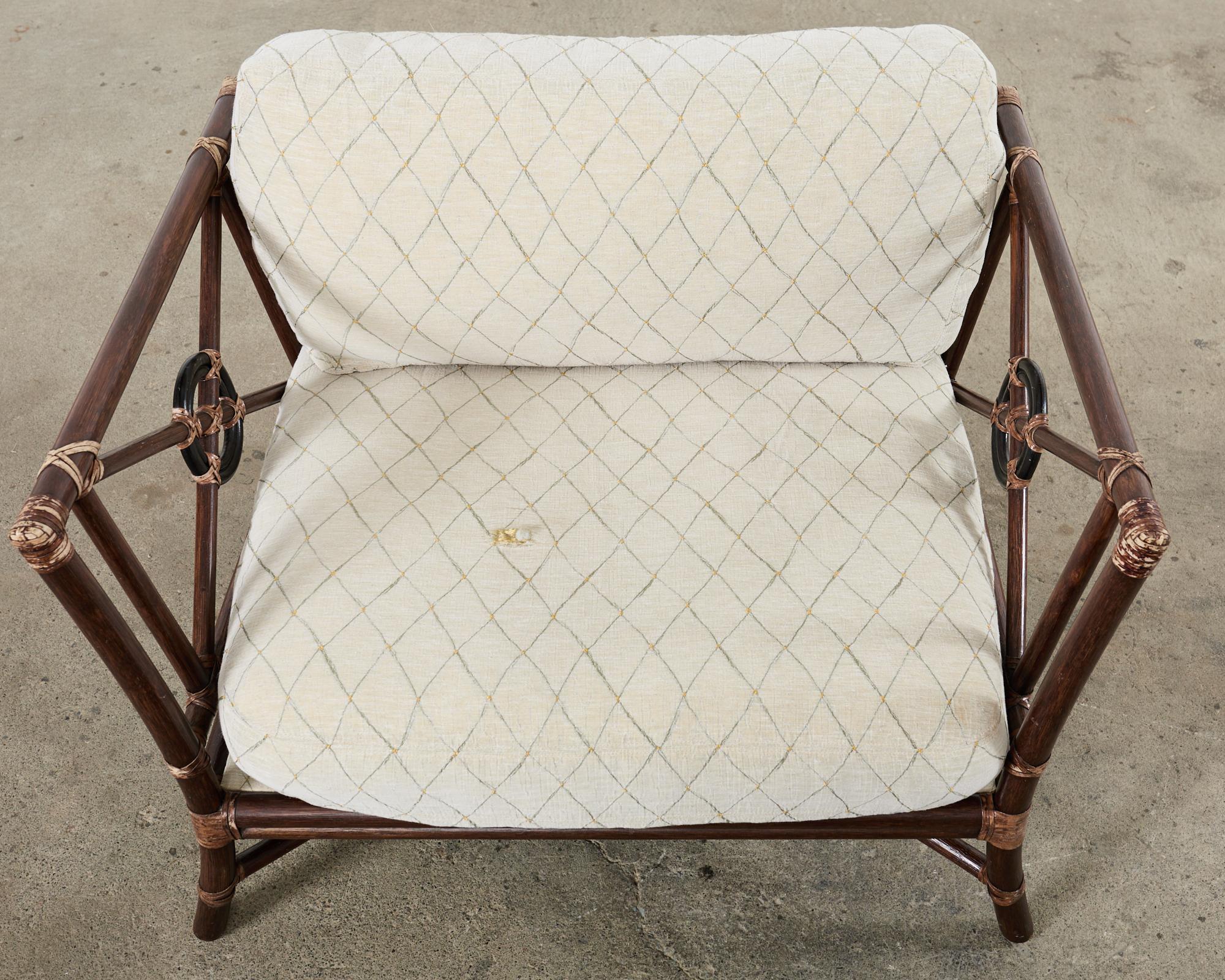 Cuir The Modernity Modernity Rattan Target Design Lounge Chair en vente