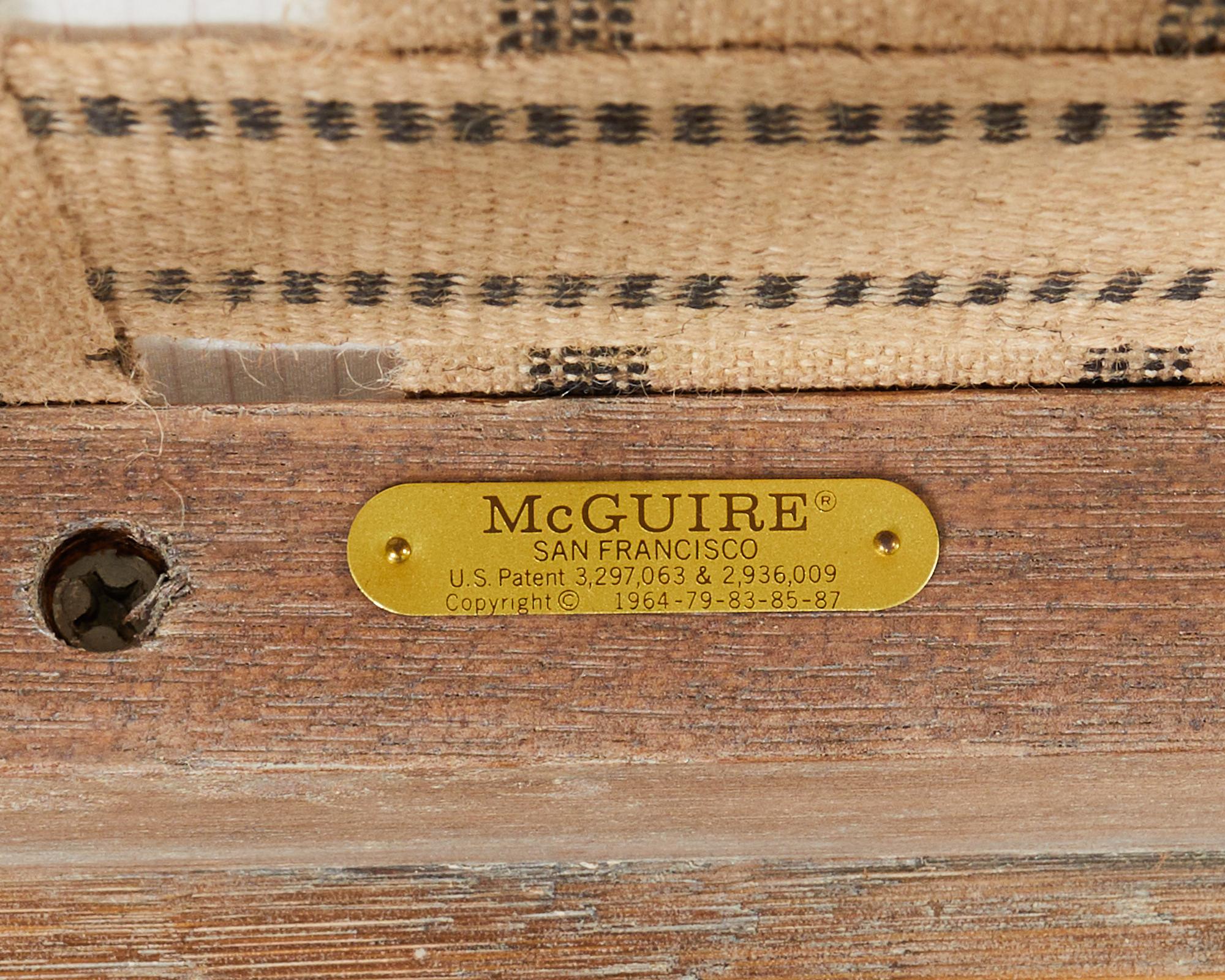 McGuire Organic Modern Rattan Target Lounge Chair and Ottoman 10