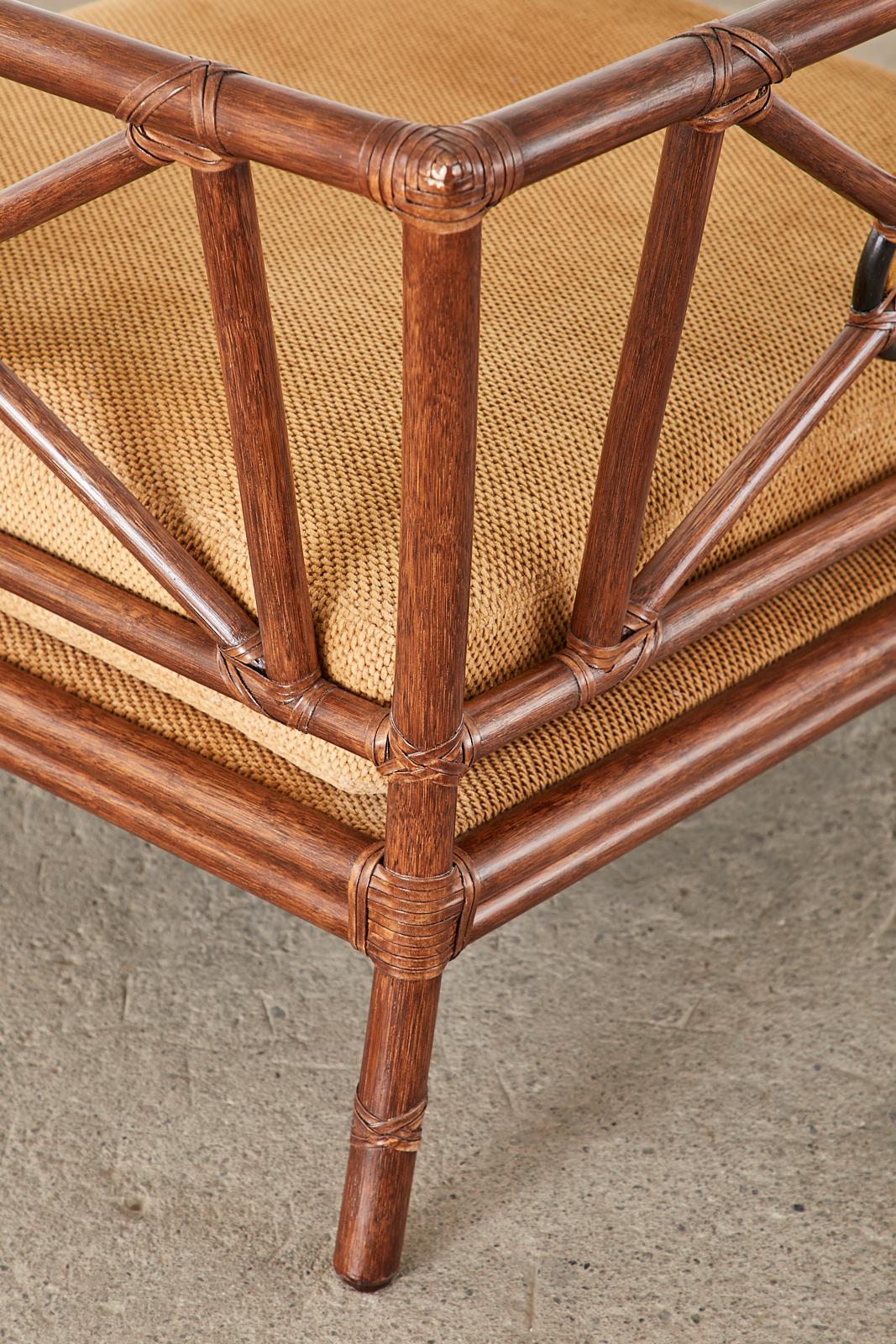 McGuire Organic Modern Rattan Target Lounge Cube Chair 8