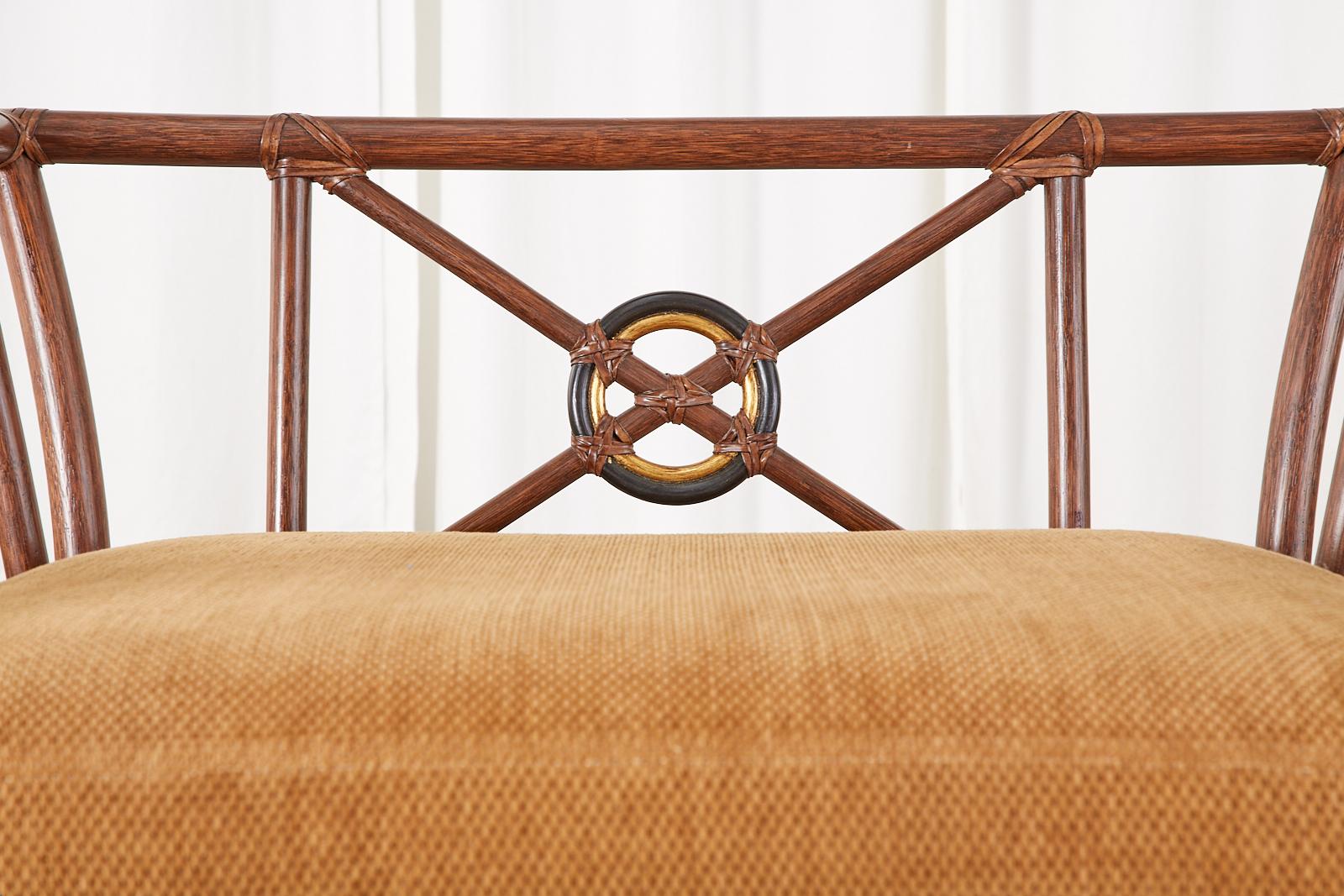 Contemporary McGuire Organic Modern Rattan Target Lounge Cube Chair