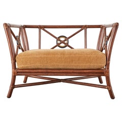 McGuire Organic Modern Rattan Target Lounge Cube Chair