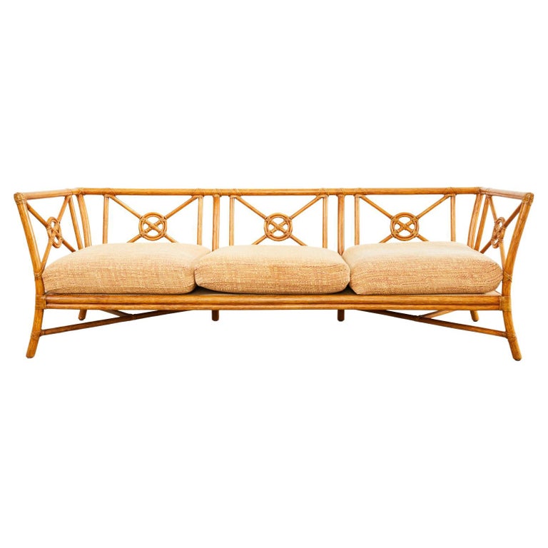 McGuire Organic Modern Rattan Target Sofa or Daybed For Sale