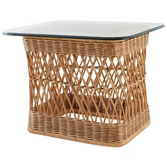 McGuire Organic Modern Rattan Wicker Coffee Cocktail Table