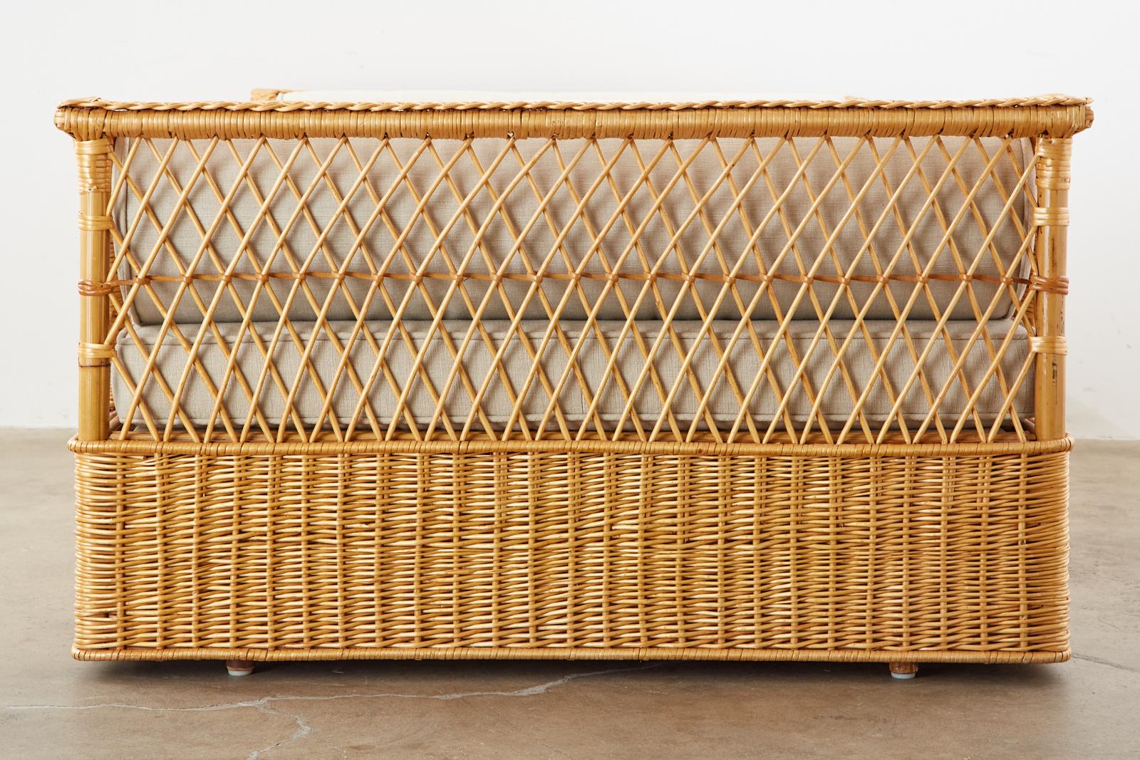 Hand-Crafted McGuire Organic Modern Rattan Wicker Daybed