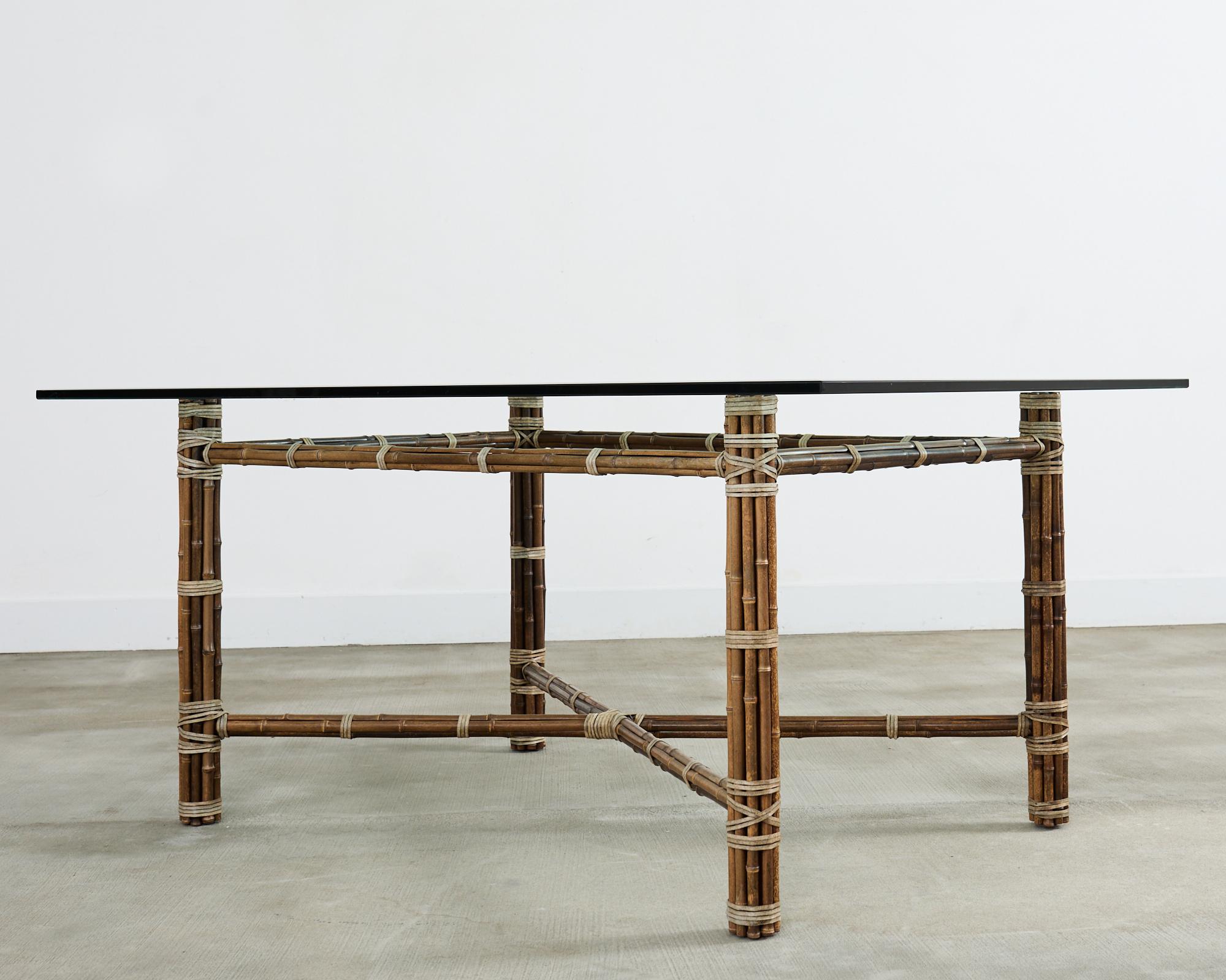McGuire Organic Modern Rectangular Bamboo Dining Table In Good Condition For Sale In Rio Vista, CA