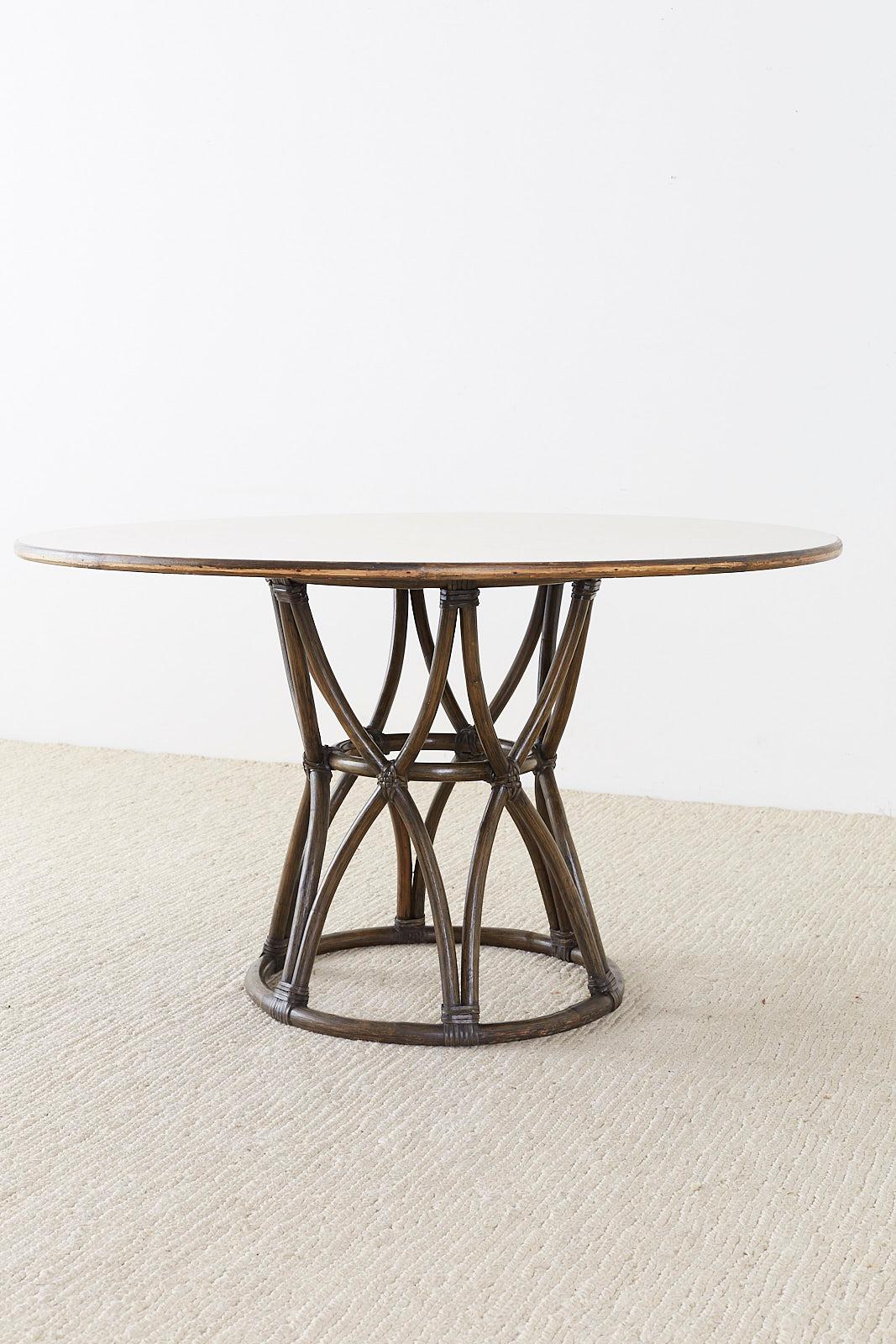 McGuire Organic Modern Round Game or Dining Table 4