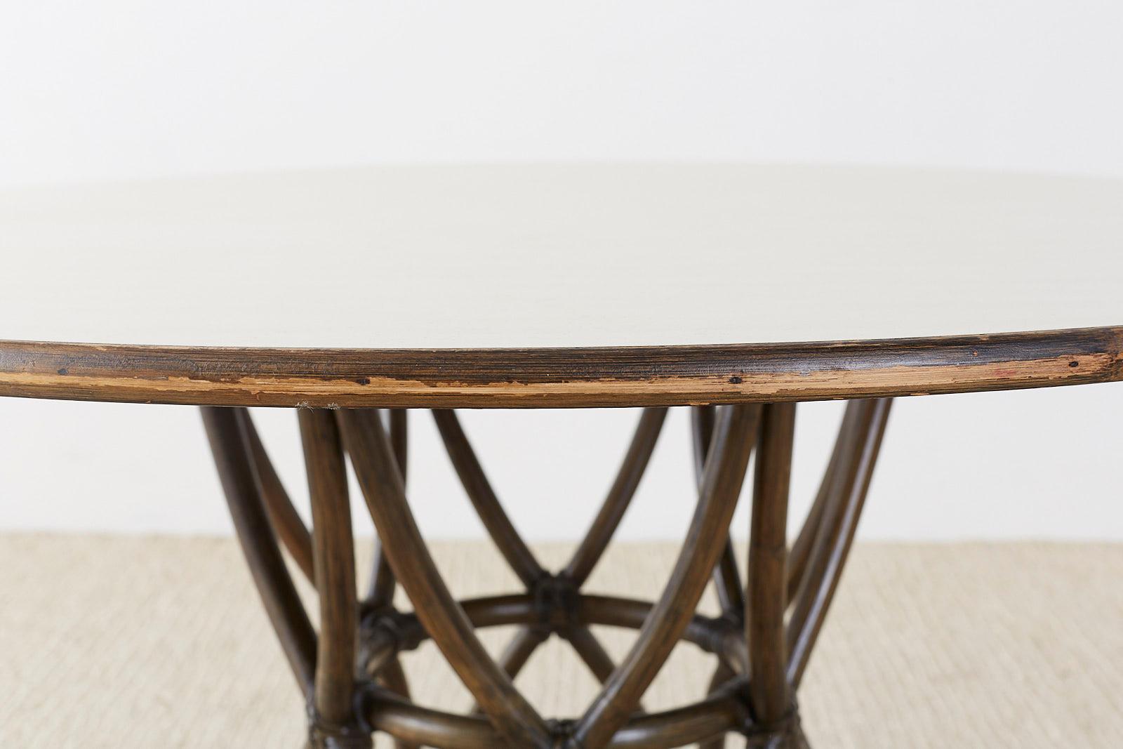 Hand-Crafted McGuire Organic Modern Round Game or Dining Table