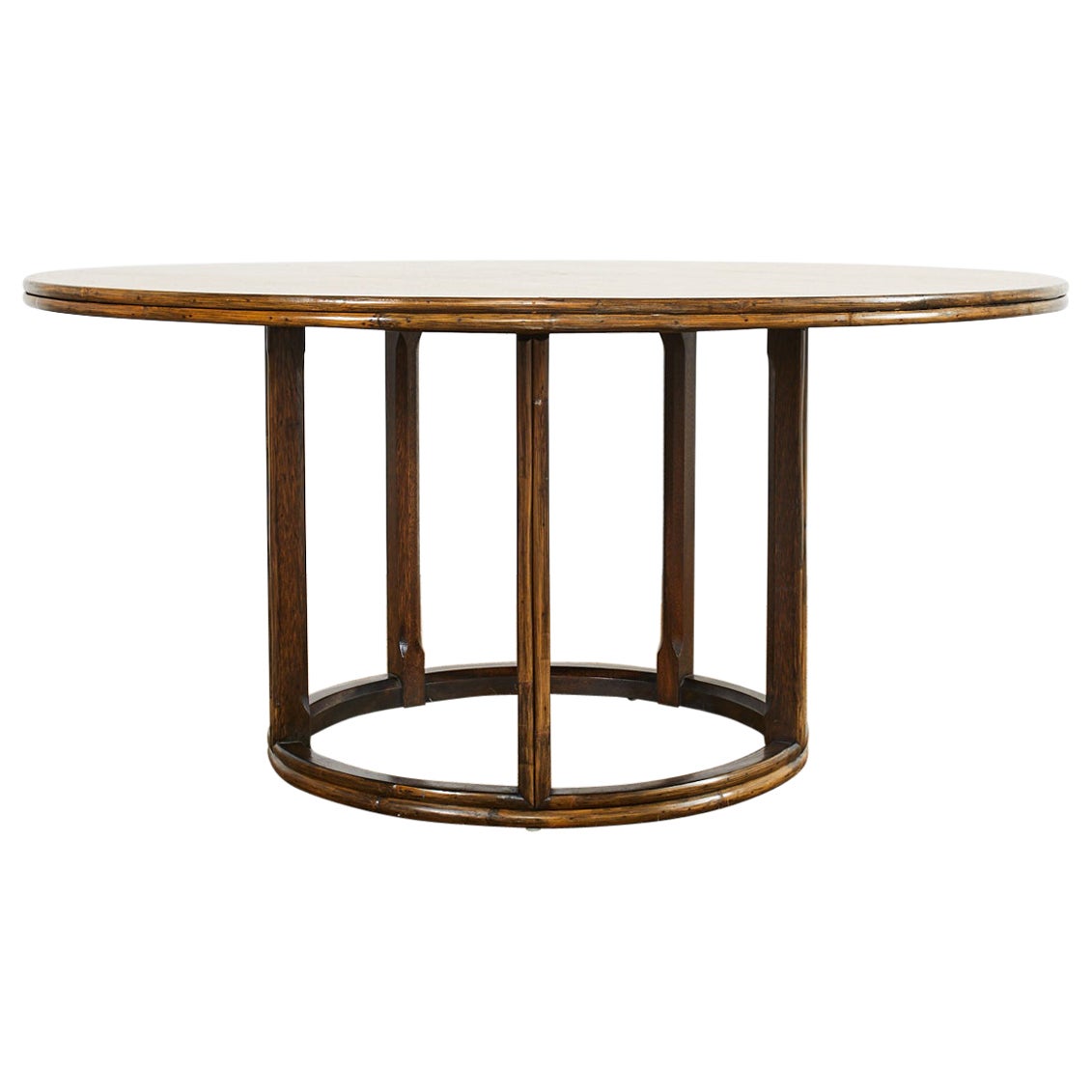 Mesa de comedor de ratán de roble, redonda, moderna y ecológica McGuire