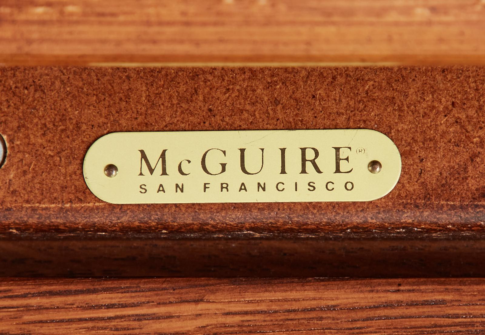McGuire Organic Modern Square Oak Rattan Dining Table 8
