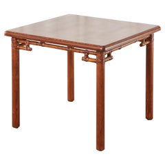 McGuire Organic Modern Square Oak Rattan Dining Table