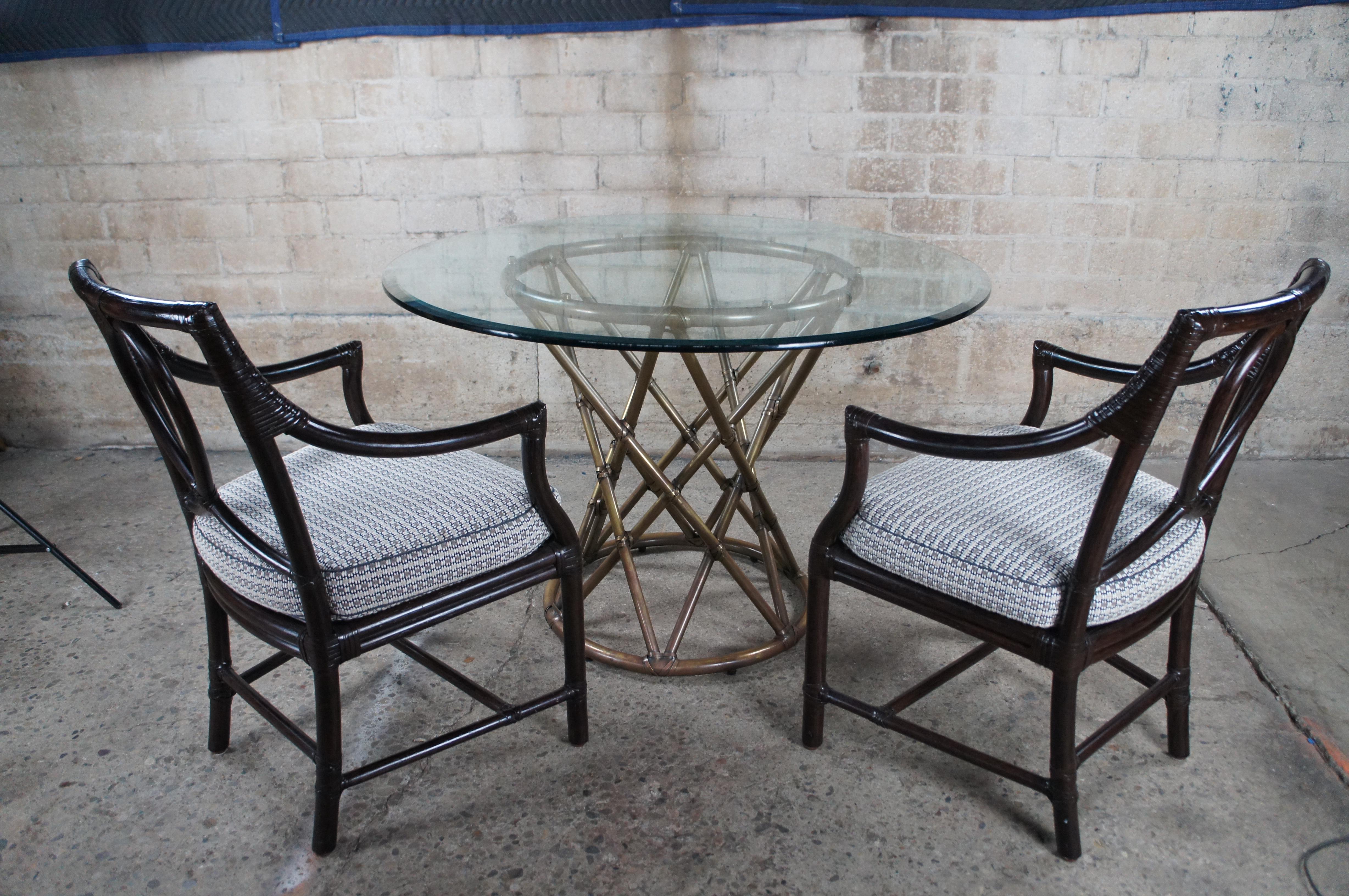 Mesa de comedor con pedestal de latón tubular orgánico y moderno McGuire 44 en venta 5