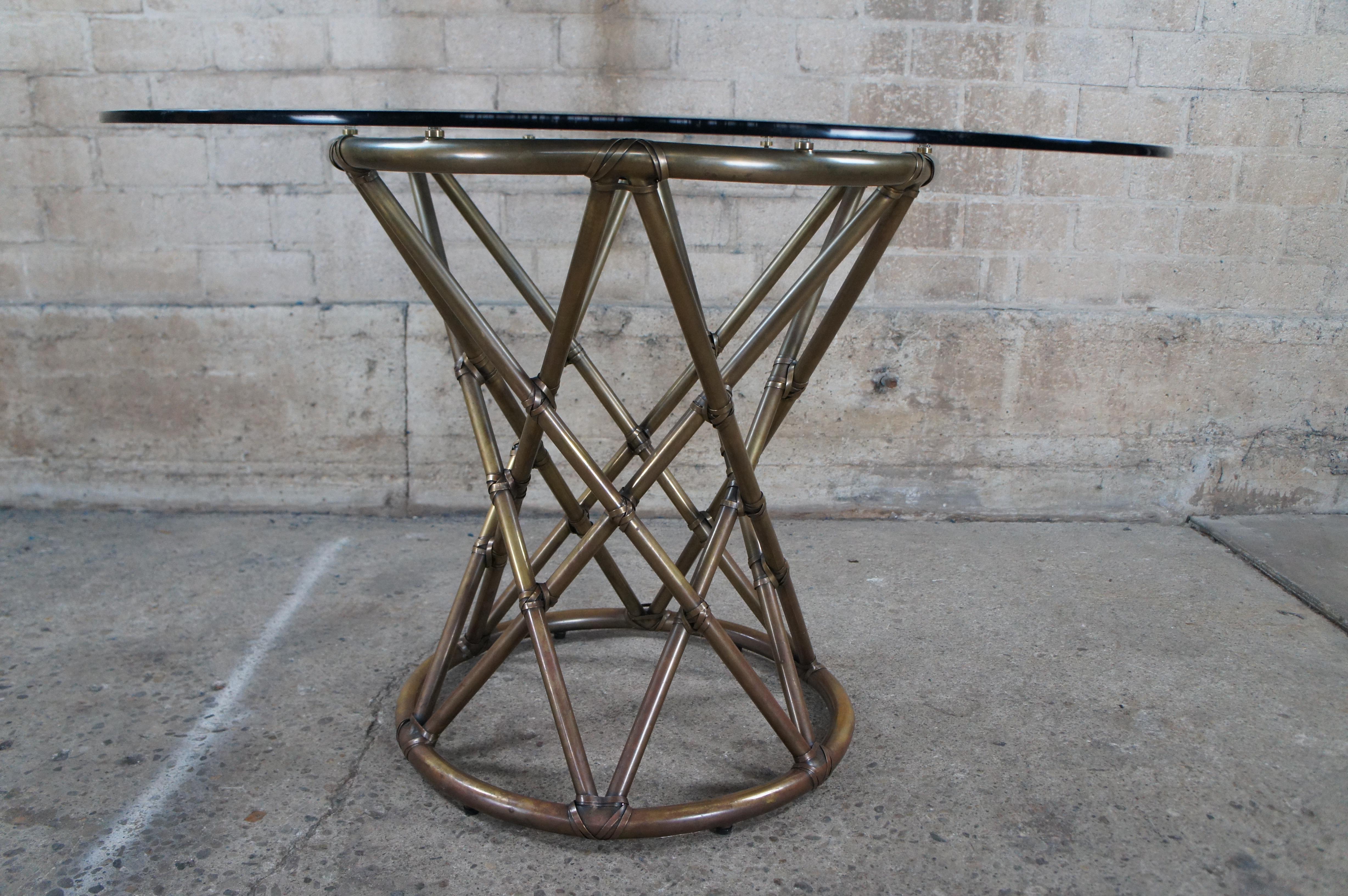 Mesa de comedor con pedestal de latón tubular orgánico y moderno McGuire 44 en Bueno estado para la venta en Dayton, OH