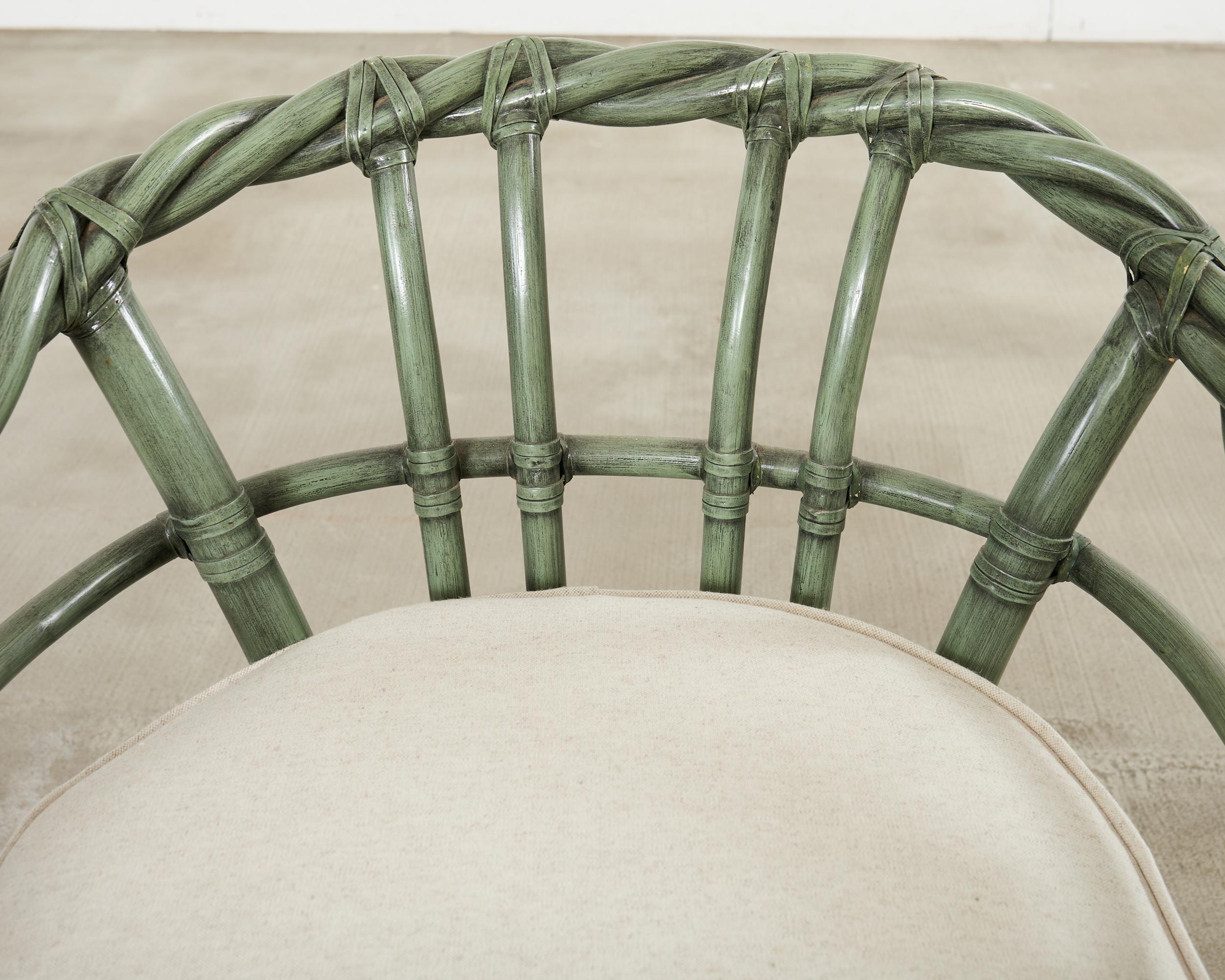 McGuire Organic Modern Twisted Rattan Lounge Chair in vendita 2