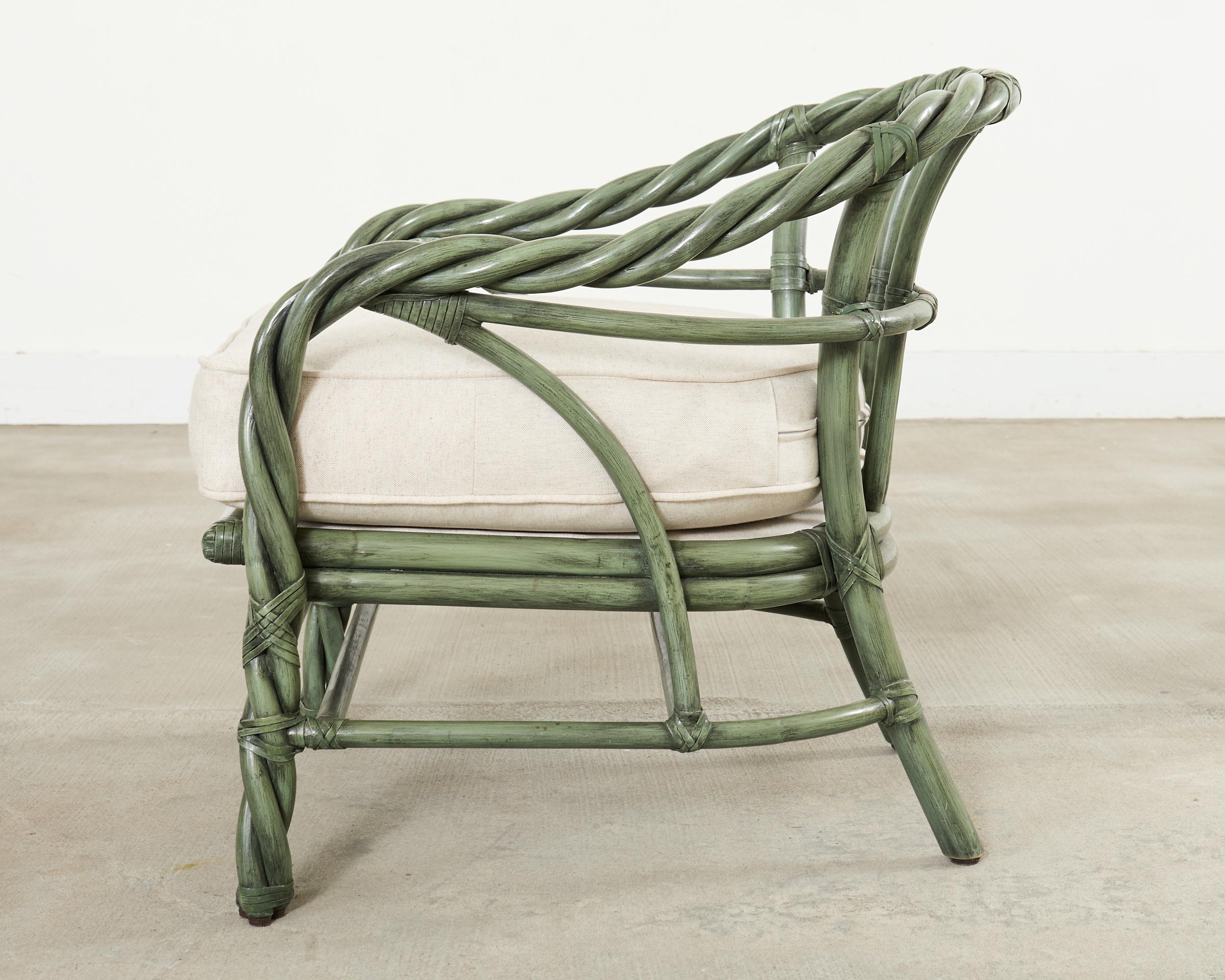 McGuire Organic Modern Twisted Rattan Lounge Chair in vendita 7