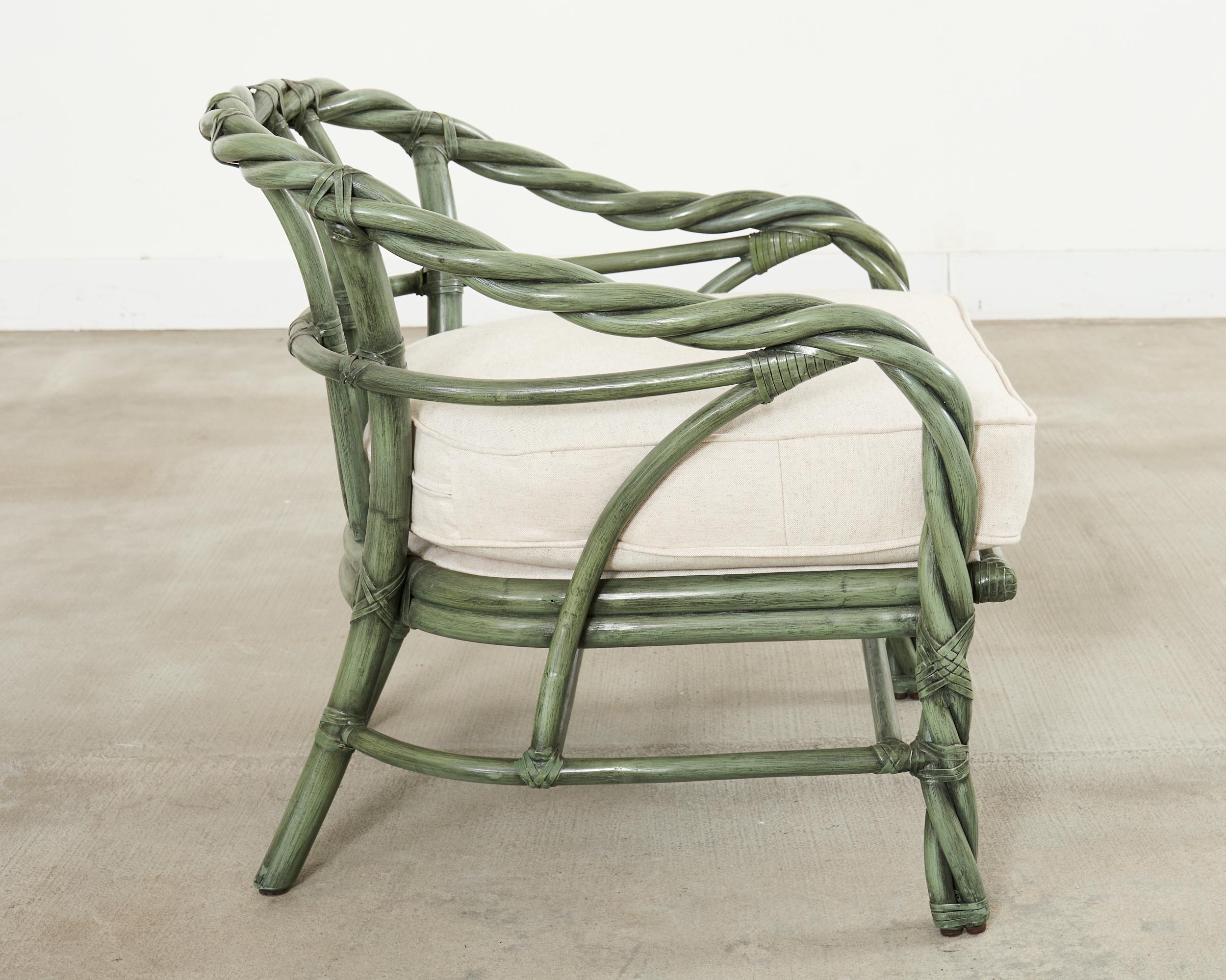 McGuire Organic Modern Twisted Rattan Lounge Chair in vendita 9